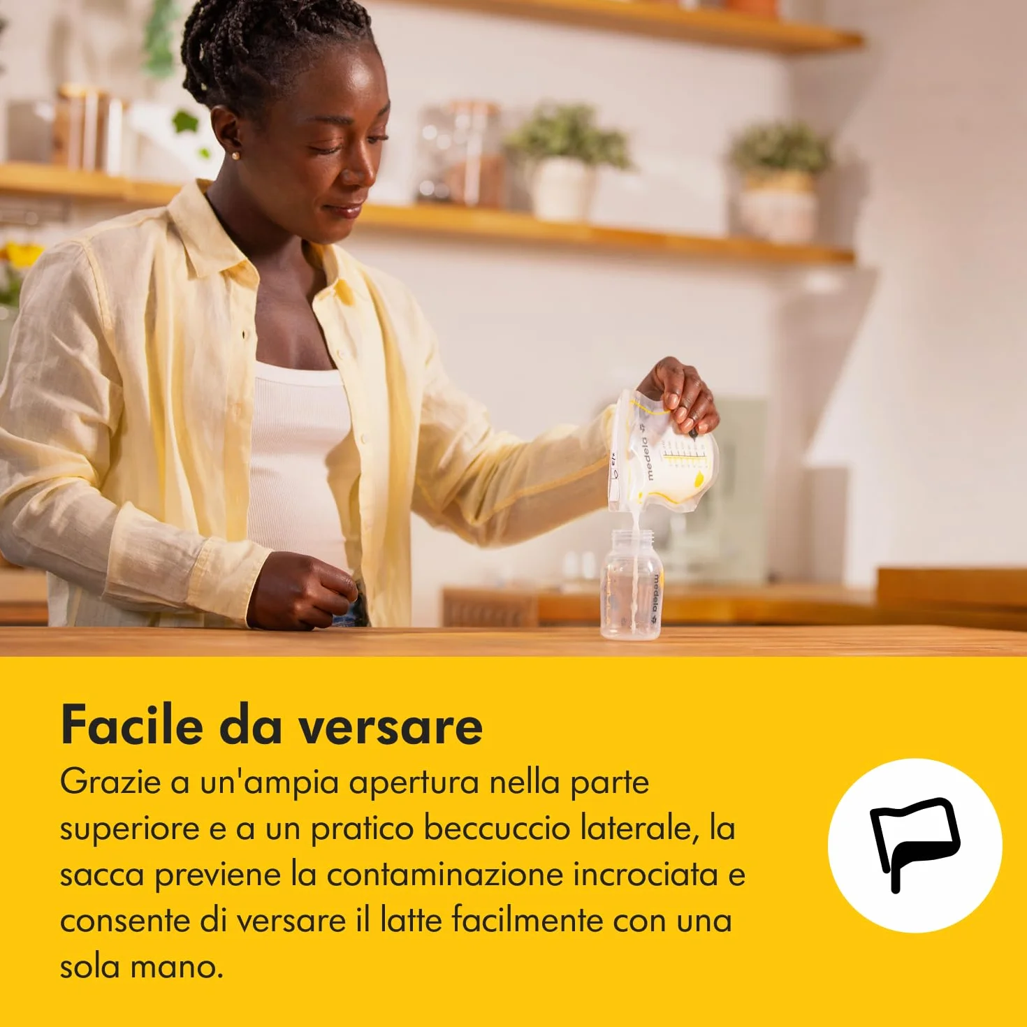 Medela Sacche Monouso Easy Pour Conservazione Latte Materno 210 ml Senza BPA Confezione 100 Pezzi