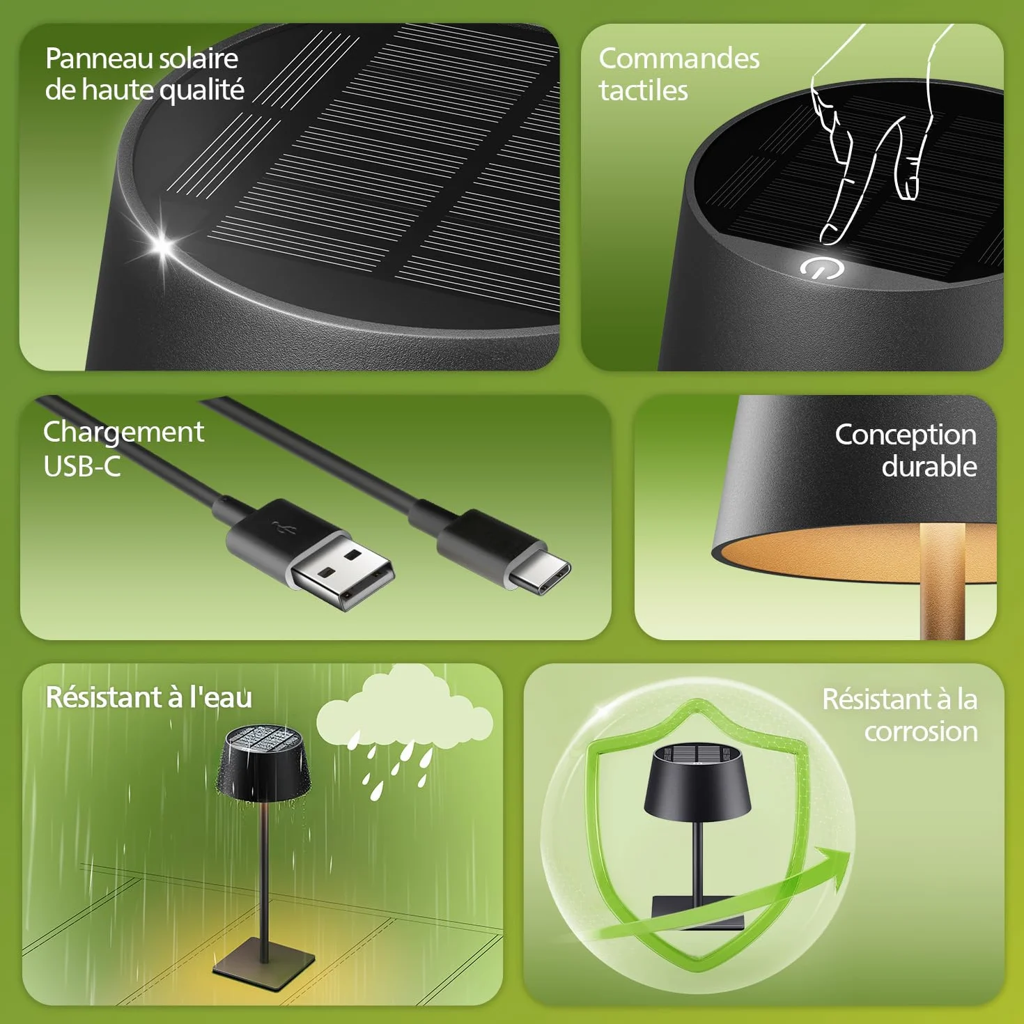 Philips Lampada da Tavolo Solare da Esterno, Luce LED Portatile, Senza Fili a Batteria Altezza Regolabile 2 Posizioni, Comando Touch e Gradazione Continua