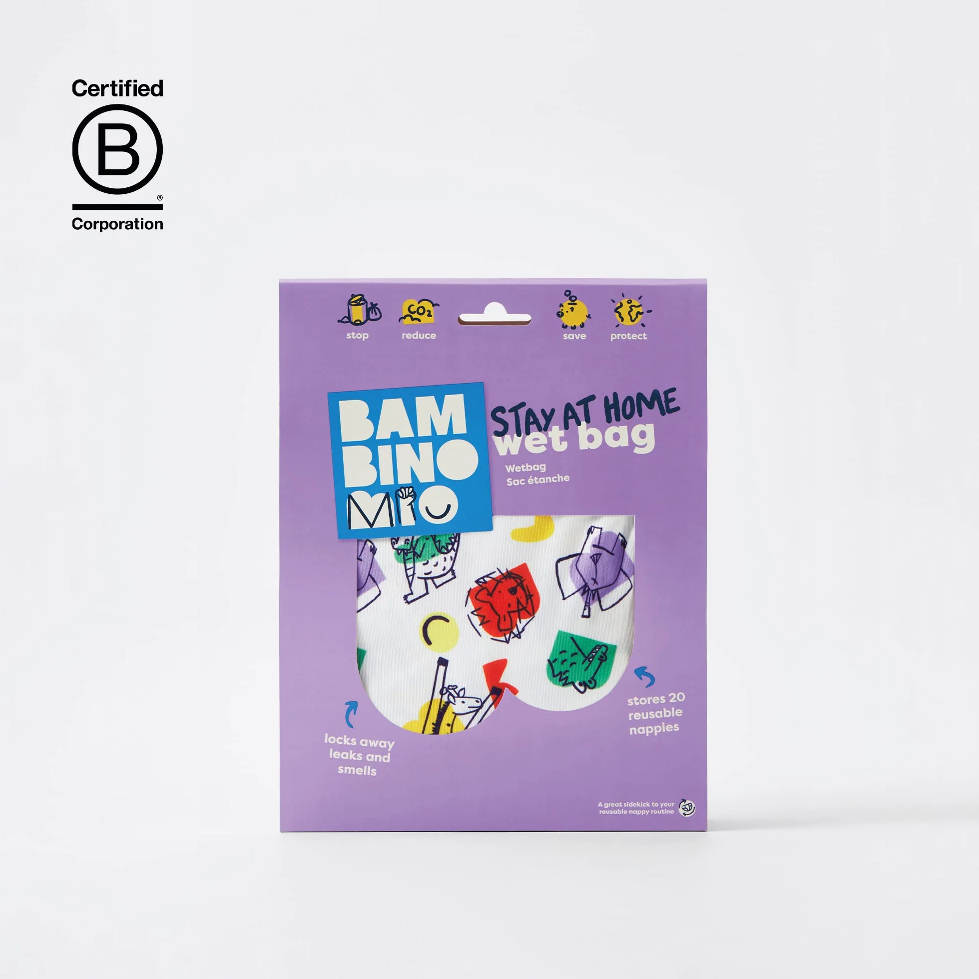 Bambino Mio Stay at Home Borsa per il Bucato Impermeabile Grande per Pannolini