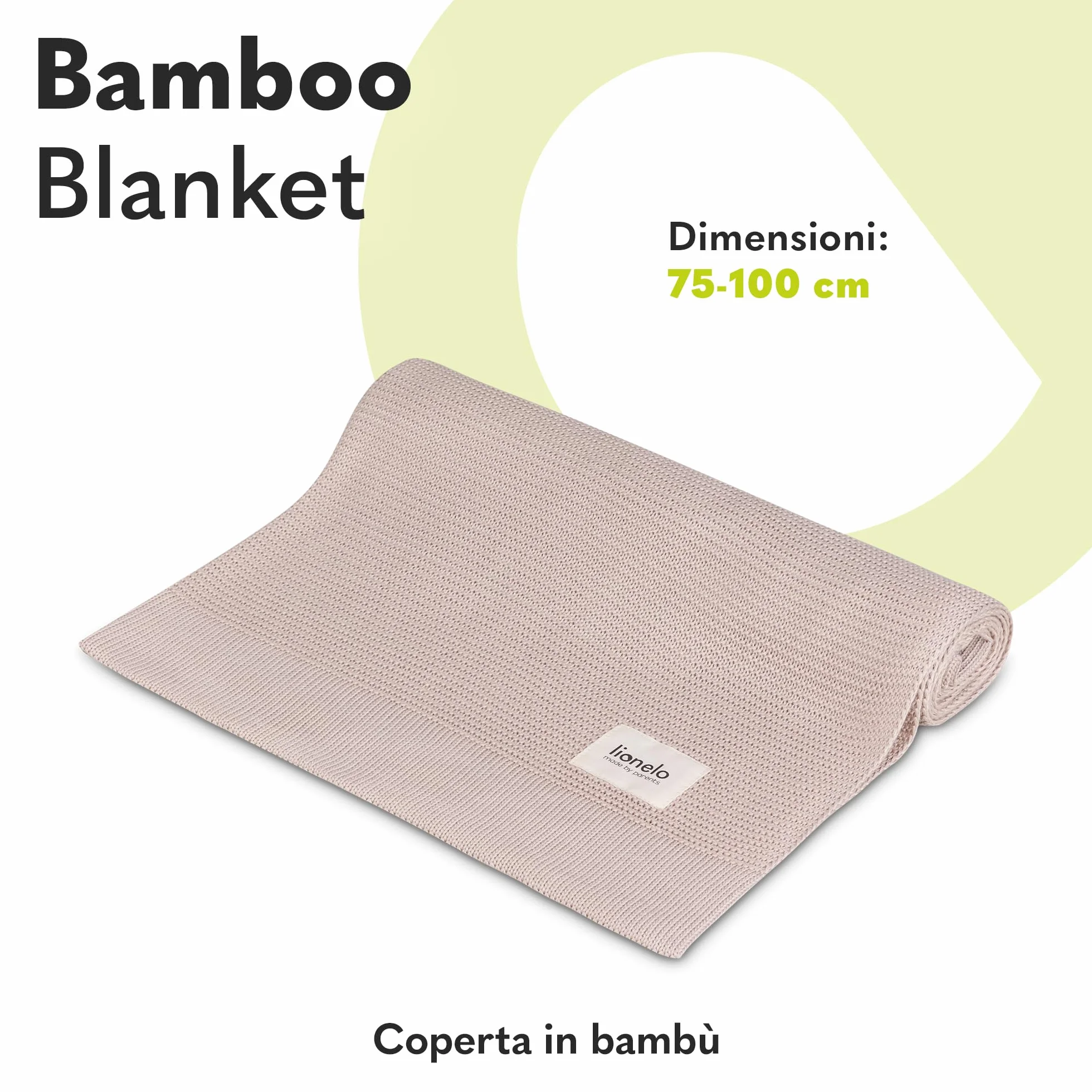 Lionelo Bamboo Blanket 100x75cm Leggera Coperta Neonato Bambù 100% Cotone Naturale Morbido Antibatterico Ipoallergenico Antimicotico