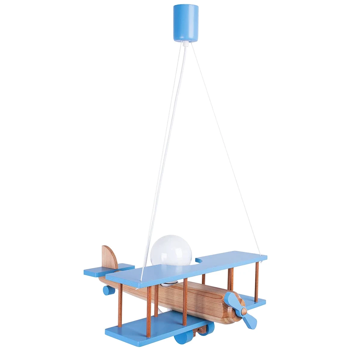 ItalPol Produkt Lampada in legno da soffitto, lampadario a sospensione Aereo 45cm x 42cm per cameretta bimbo.