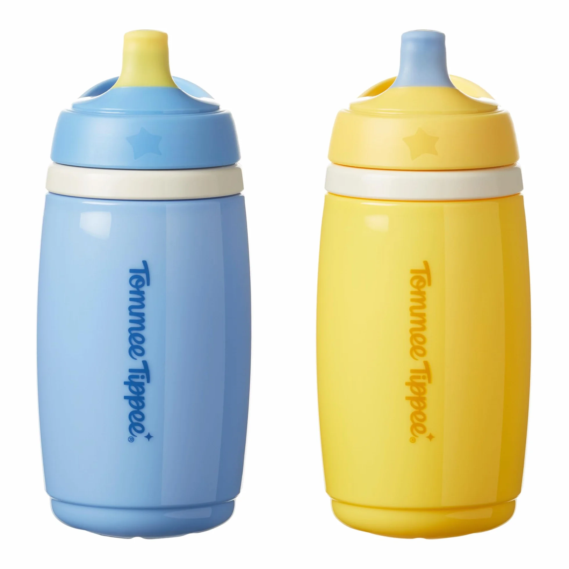 Tommee Tippee Borraccia Termica 266 ml 2 Pezzi Azzurro Giallo Anti-goccia Bambini 12 Mesi