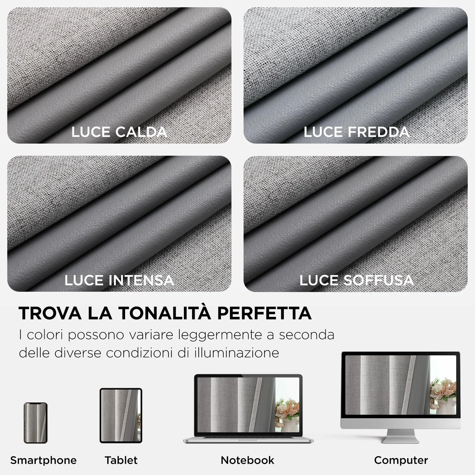 Joydeco Tende Oscuranti per Interni 2 Pezzi L 140 x A 200, Lino Termiche con Occhielli, Bianco