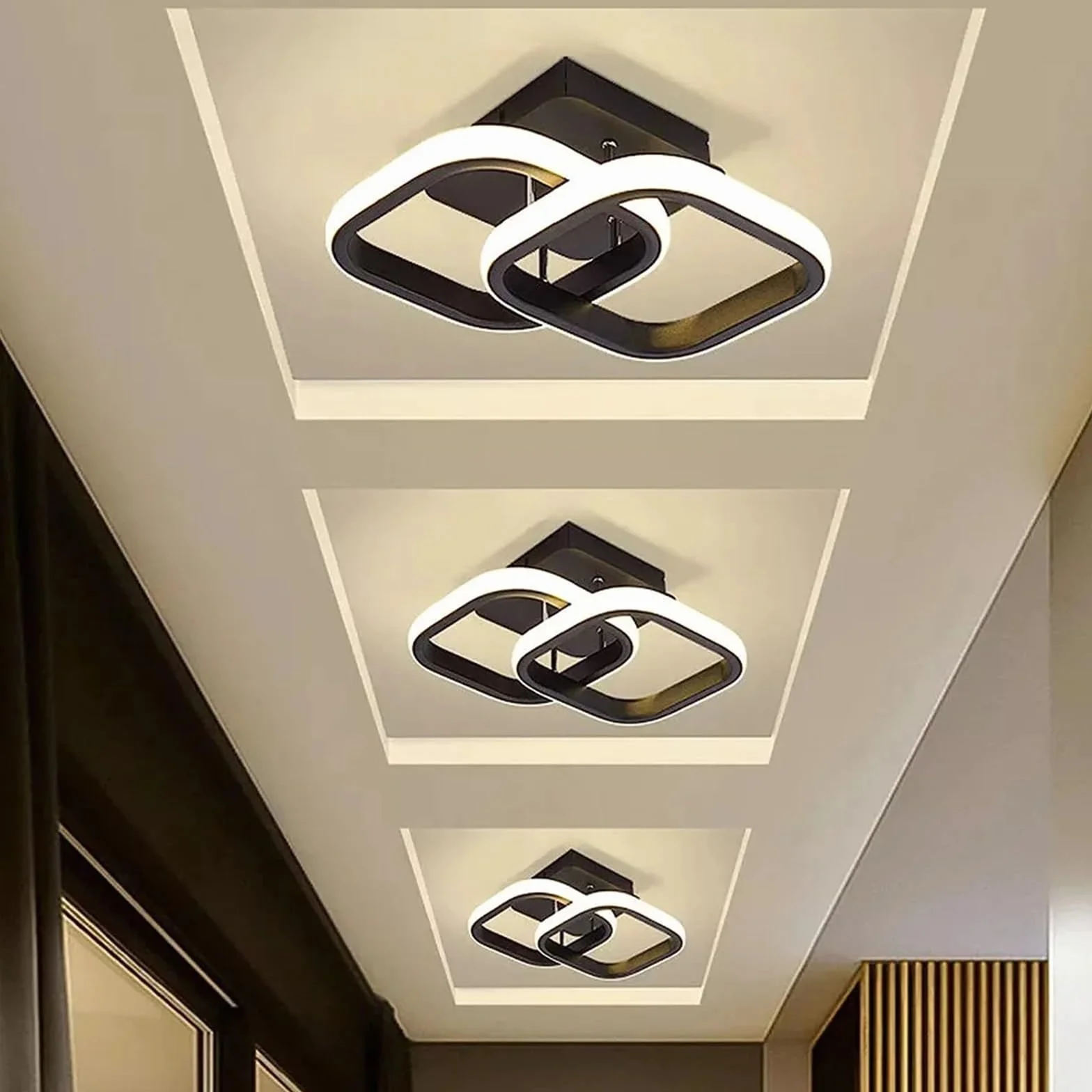 Plafoniera Led Soffitto Lampada da soffitto moderna a LED con luce a sospensione quadrata for bagno, cucina, camera letto