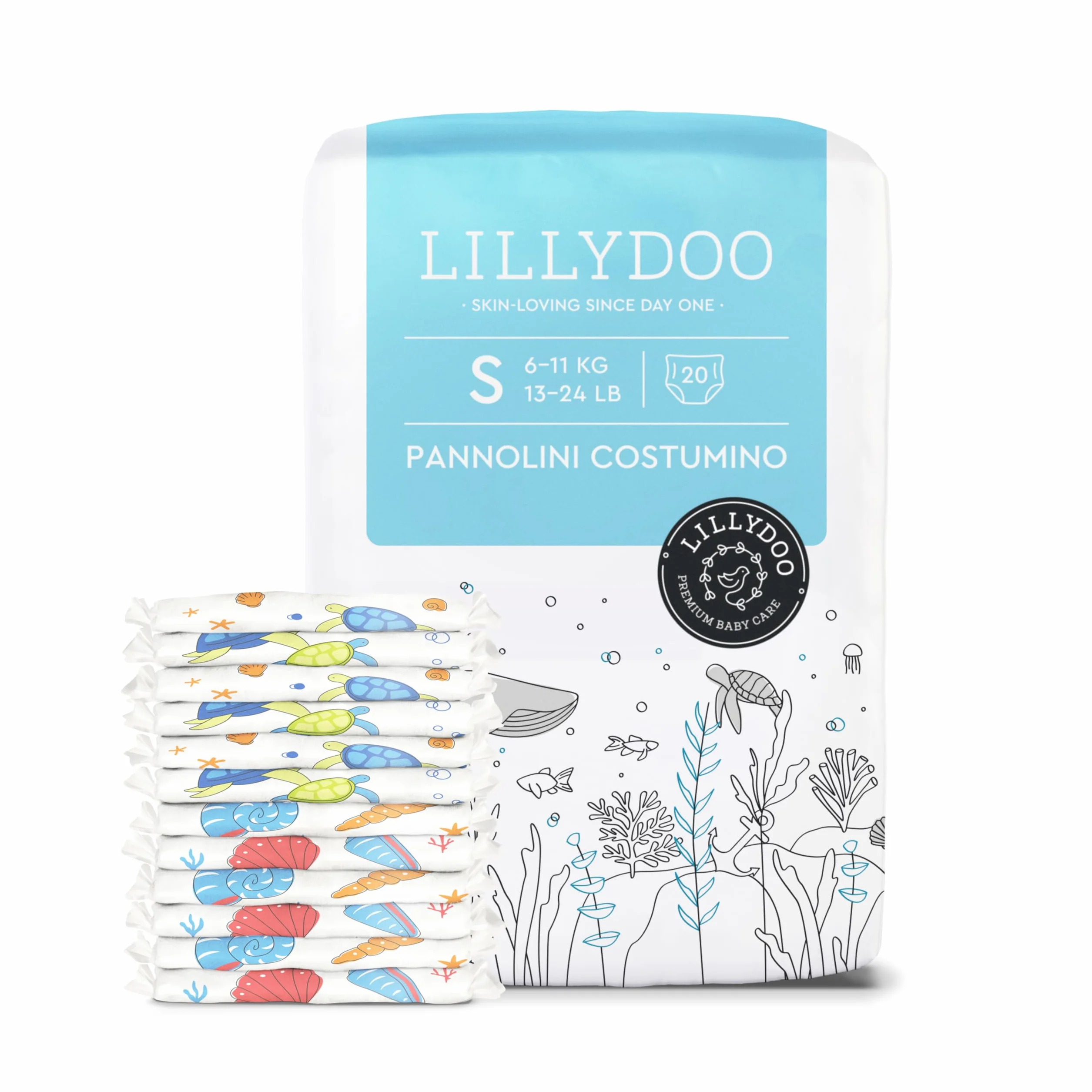 LILLYDOO Pannolini costumino monouso taglia S 6+ kg 20 sztuk