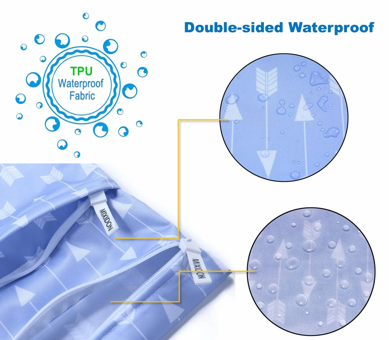Wetbag Borsa per Pannolini Lavabili Impermeabile con Doppia Cerniera Wet Dry Bag, Viaggi Spiaggia Piscina Gym, Pattern 11