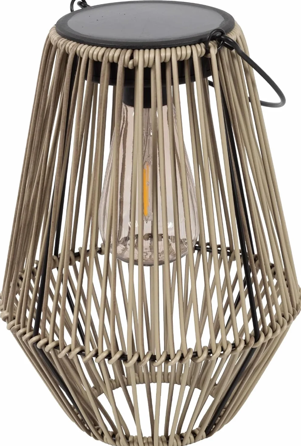 Gadgy Lampada Solare da Giardino con Effetto Rattan – Lanterna Solare per Esterni Impermeabile – Luce Decorativa a LED per Giardino, Balcone o Tavolo – Ricaricabile ed Ecologica