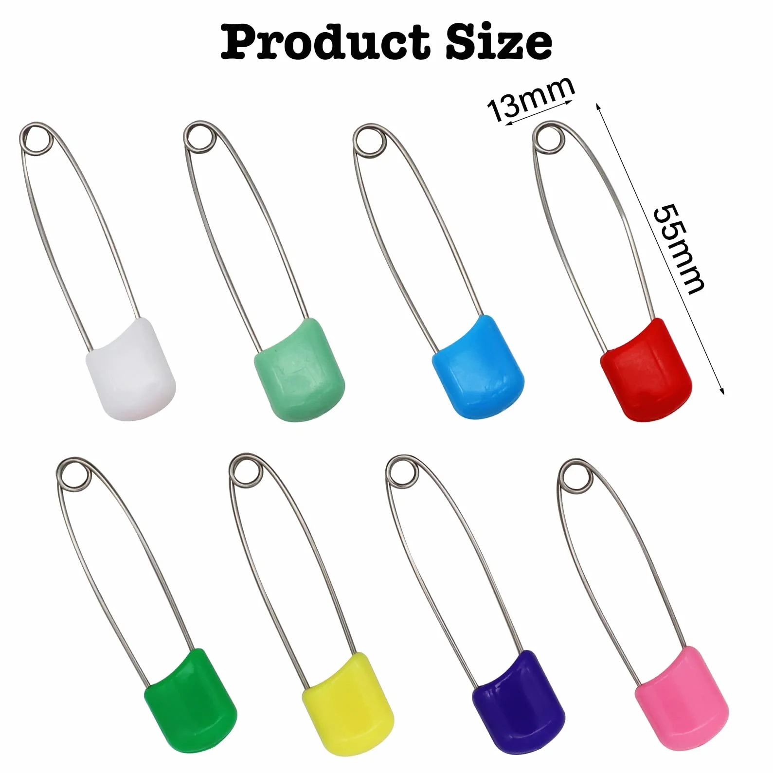 Perni per pannolini con chiusura di sicurezza 8 pin plastica
