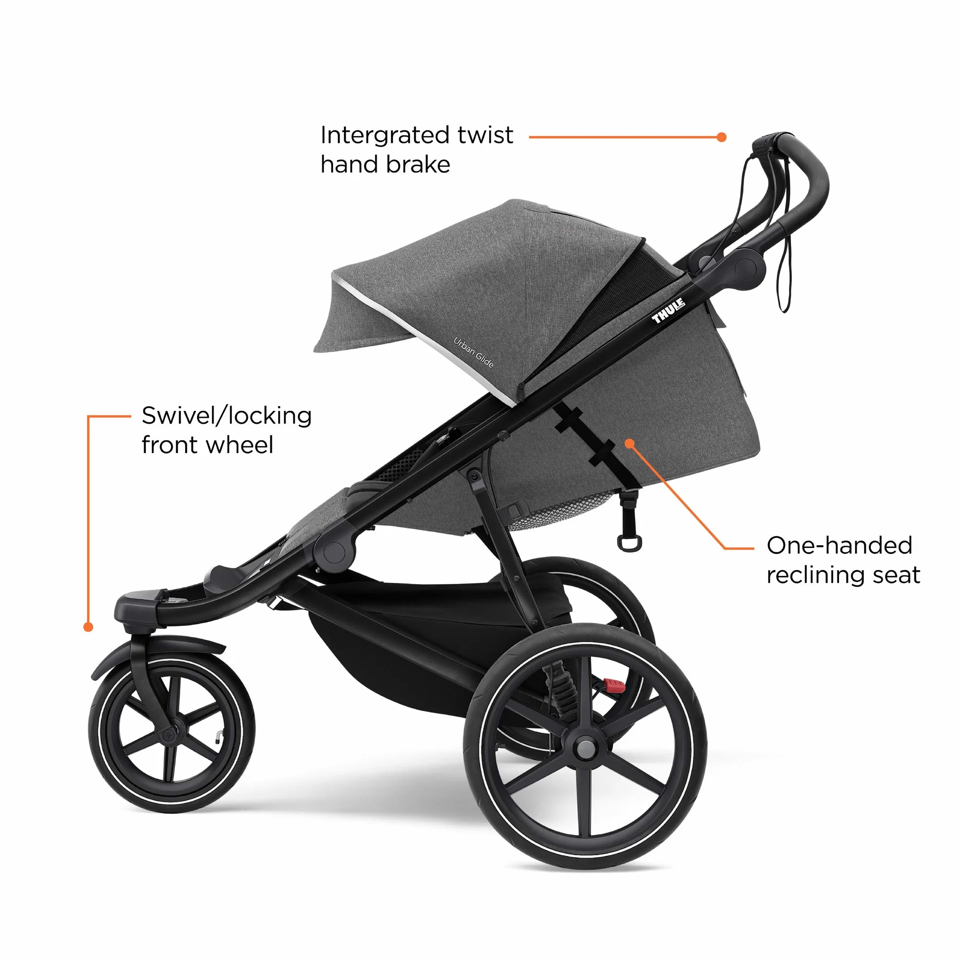 Thule Urban Glide 2 Passeggino Da Jogging Melange Grigio