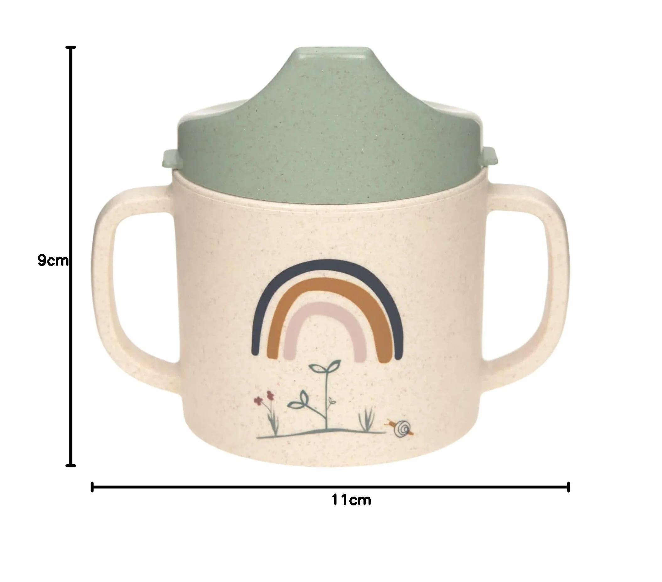 LÄSSIG Sippy Cup Little Chums Mouse 150 ml dla dzieci z manikiem i coperchio