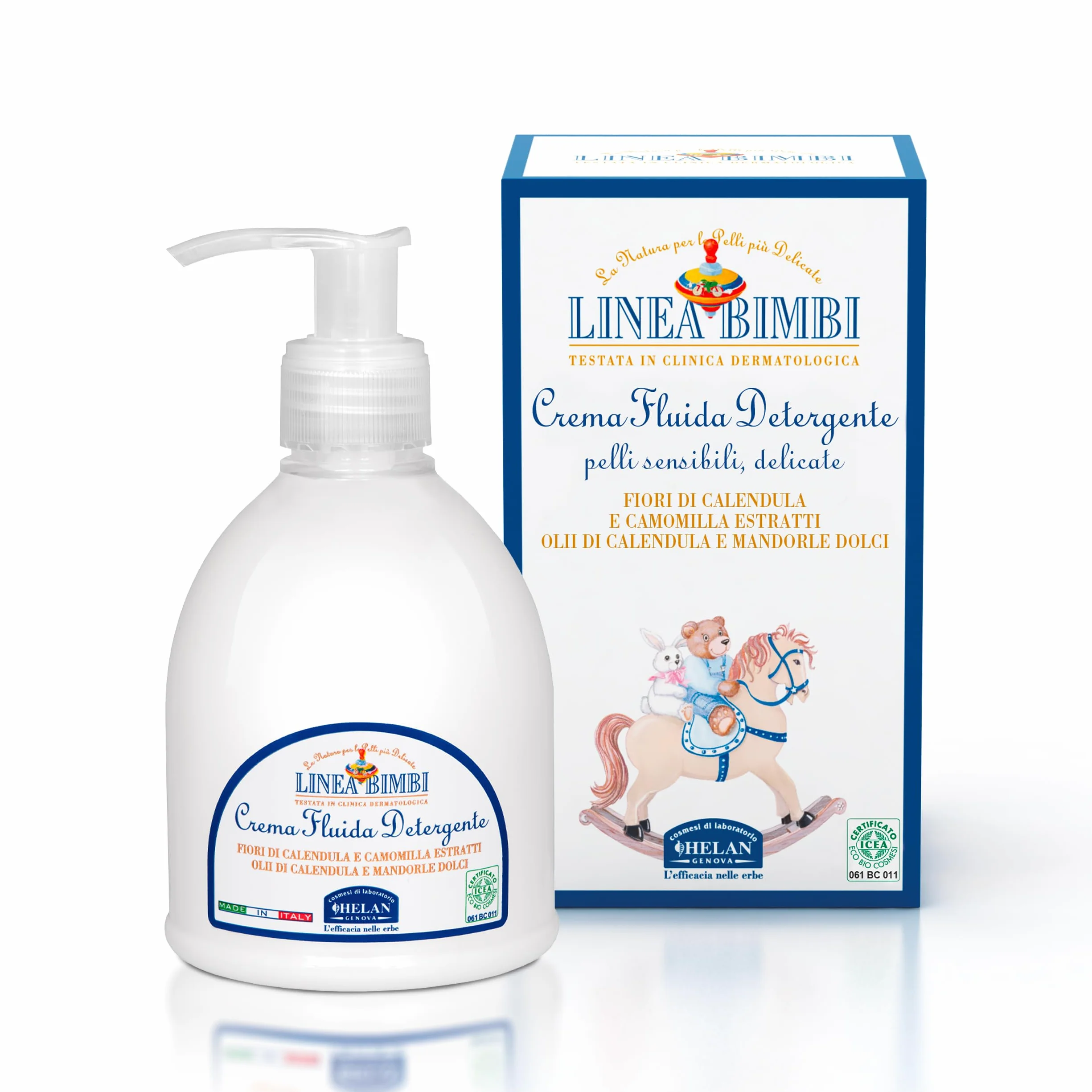 Helan Linea Bimbi Crema Corpo Idratante Neonato Bambino Detergente Camomilla Olio di Mandorle Dolci Calendula 240ml