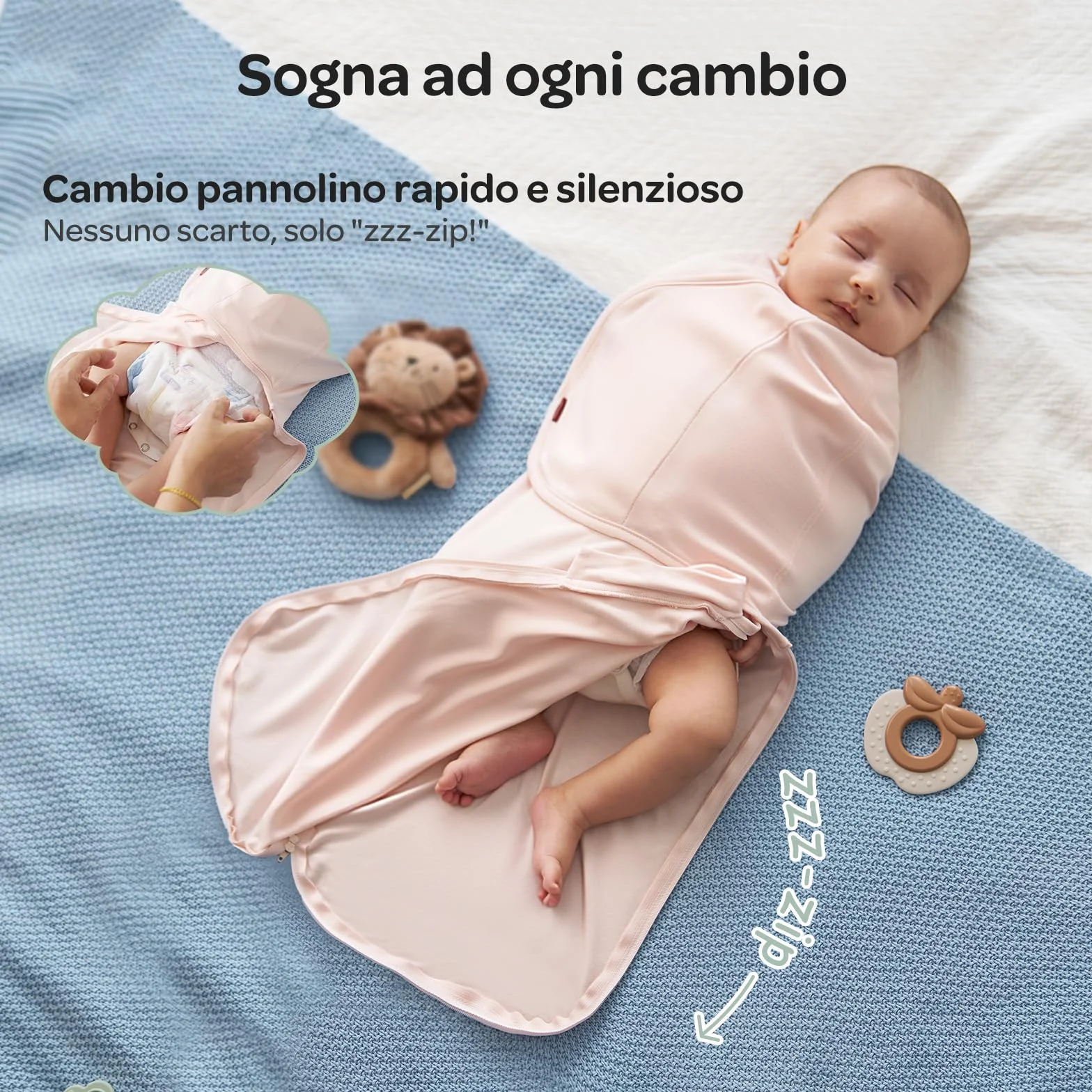 Momcozy Swaddle Neonato 0-3 Mesi 2 Pezzi Rosa