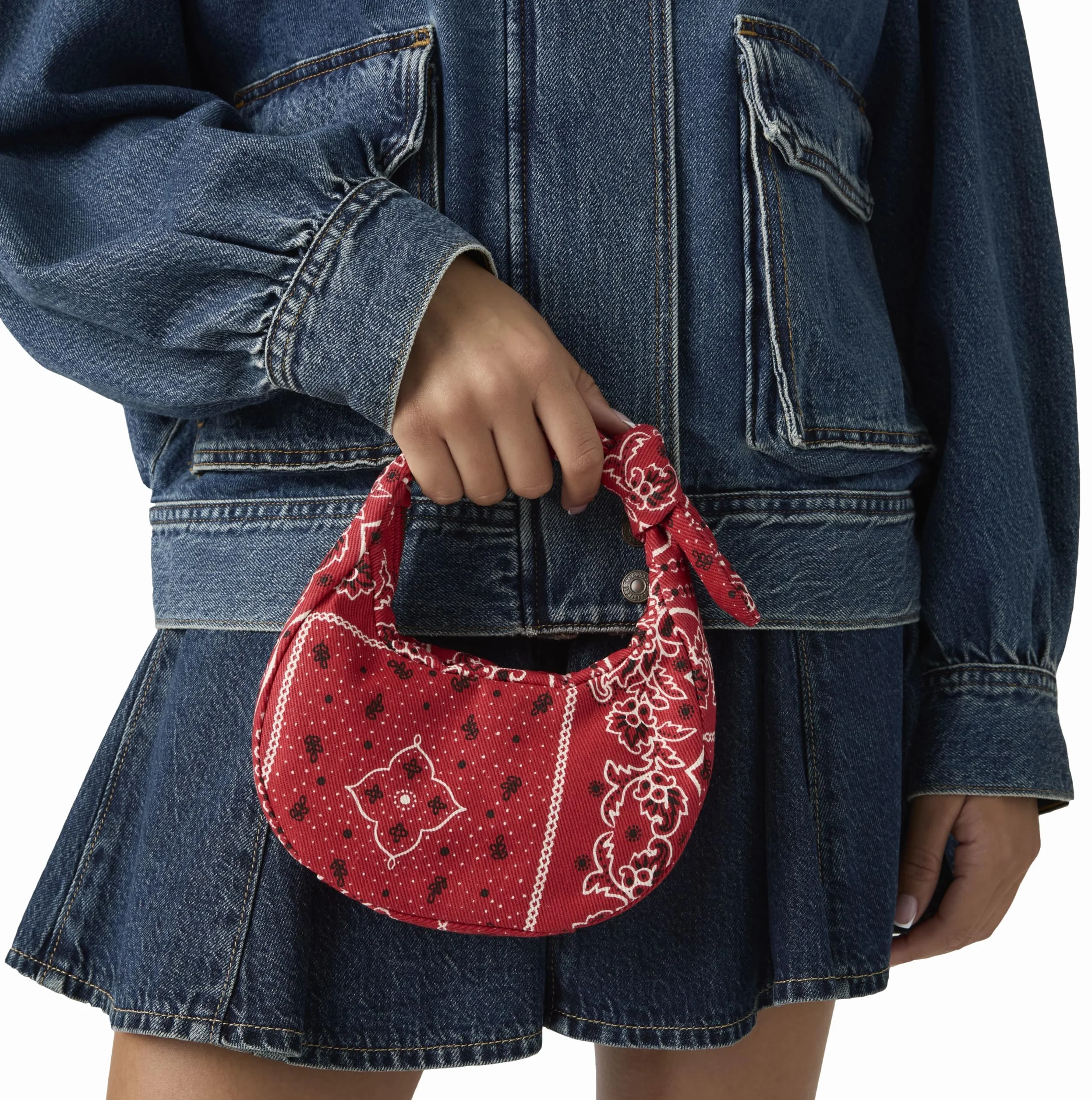 Levi’s Mini borsa Baby Brooklyn da donna in twill 100% cotone con manico annodato