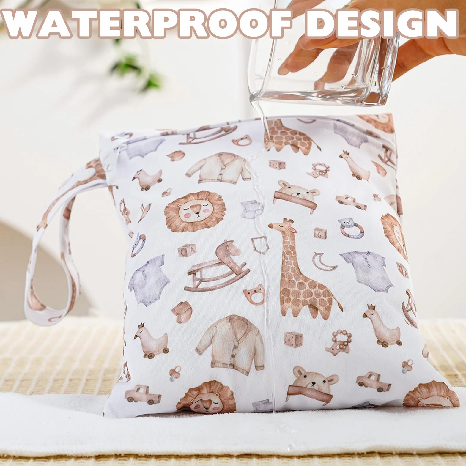Borsa Porta Pannolini Impermeabile Wet Bag 3 Pezzi per Viaggio Spiaggia Piscina