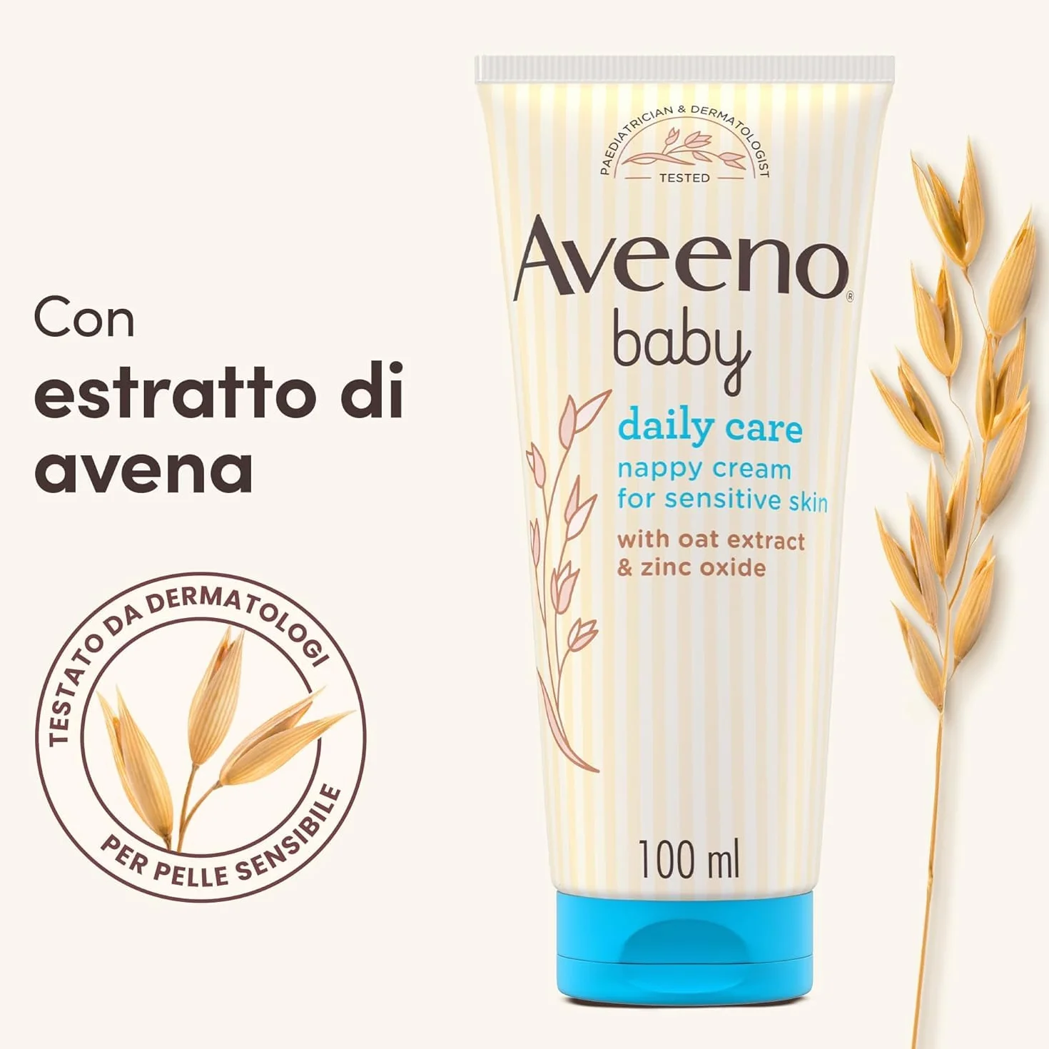Aveeno Baby Daily Care Crema Cambio Pannolino Ossido di Zinco e Avena 100 ml