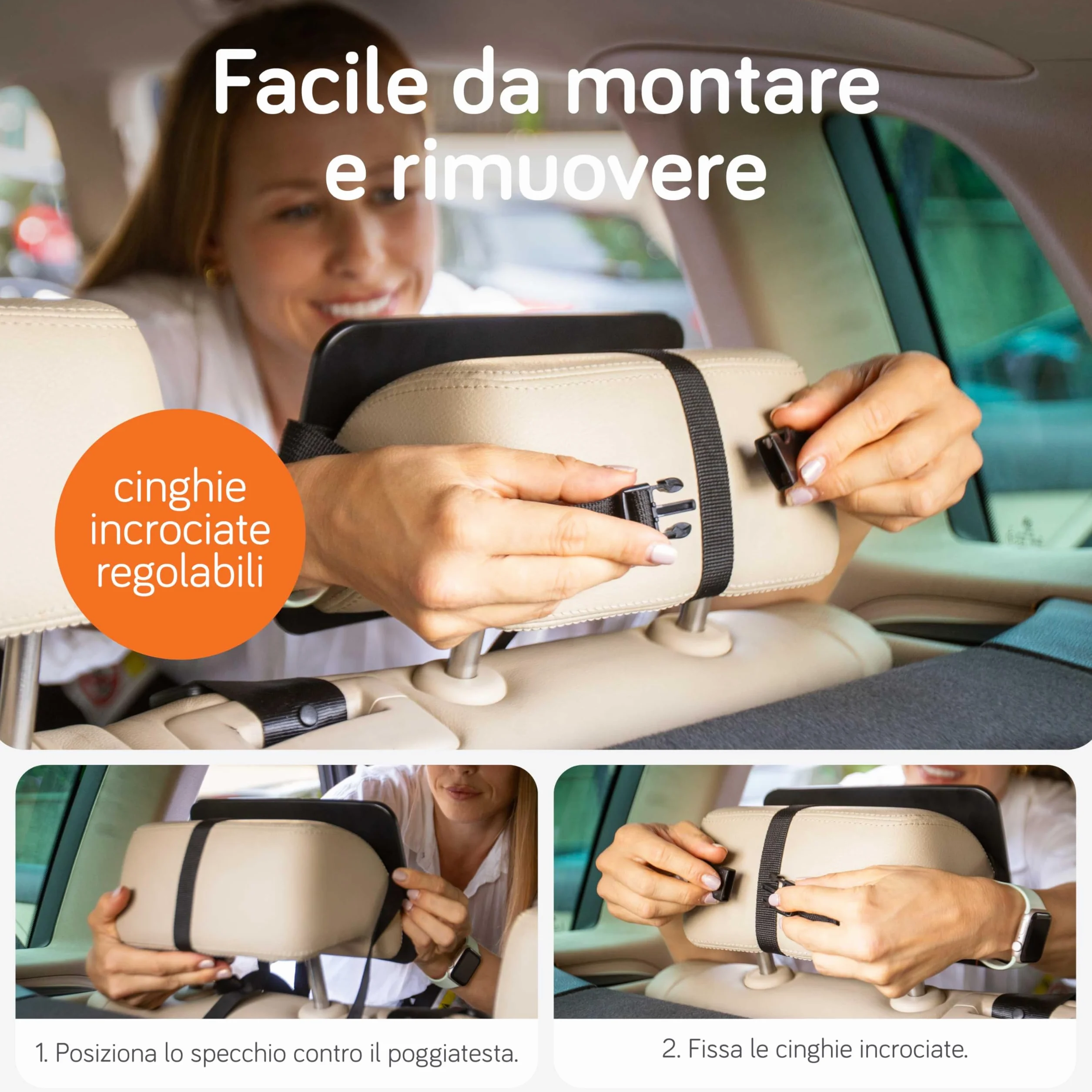 Specchietto Retrovisore Auto Infrangibile Bambini Baby Uma 24 x 16 cm