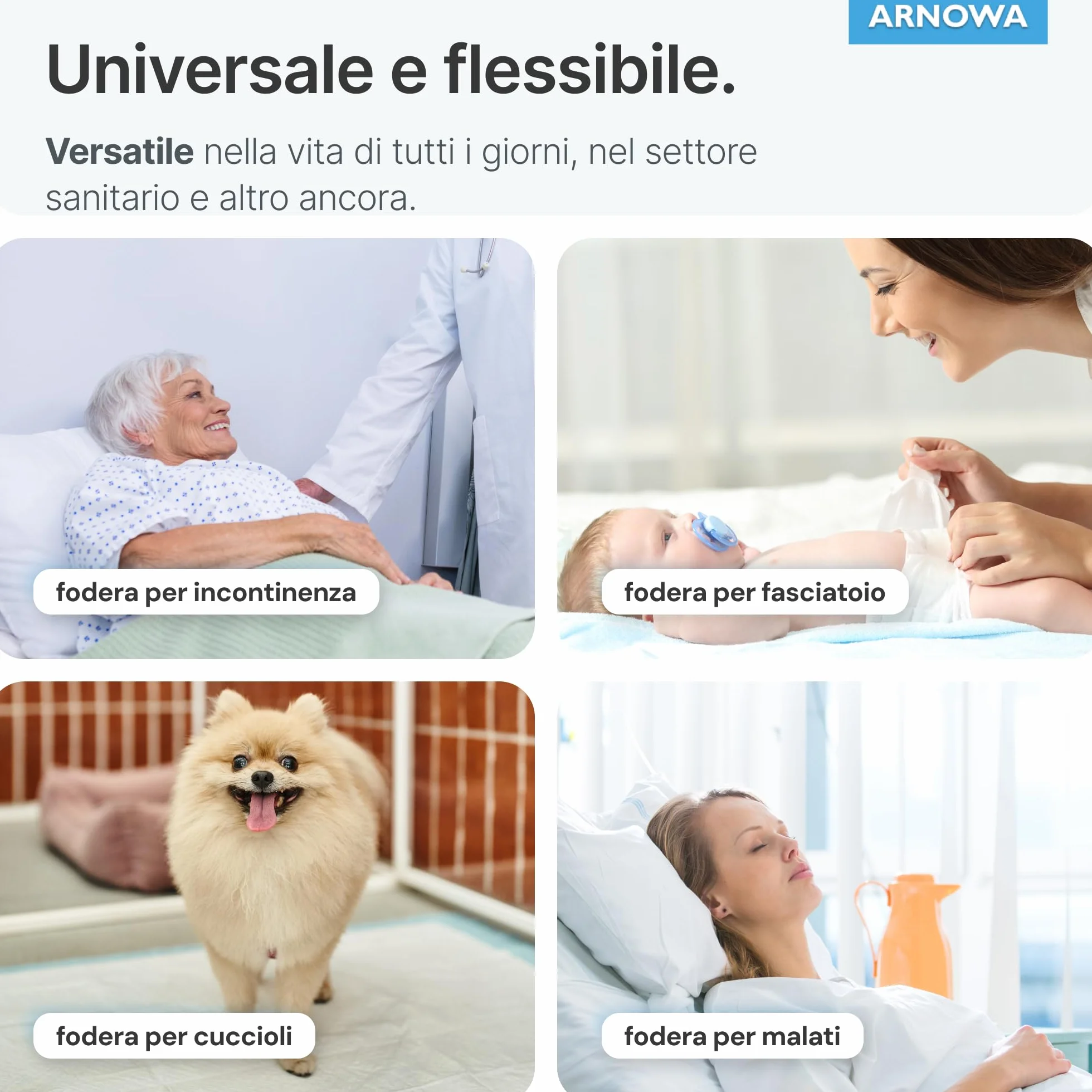 ARNOMED Traversine 60x40cm usa e getta assorbenti 5 strati cellulosa incontinenza letto anziani neonato fasciatoio