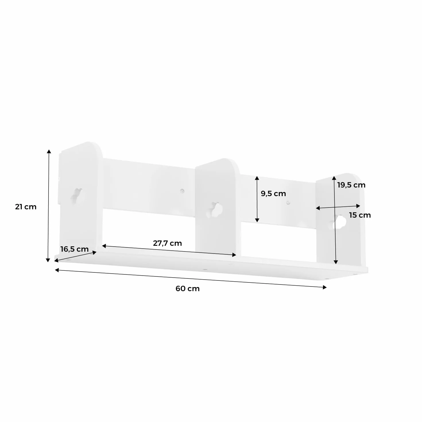 sweeek Mensola a Muro Nephos 60x16.5x21 cm Rosa
