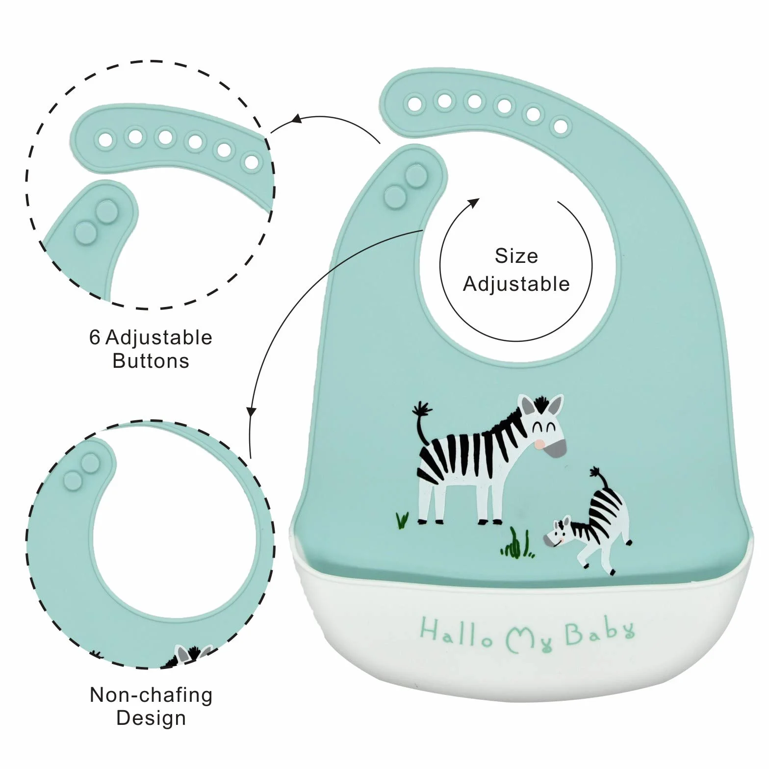 Bavaglini Silicone Bambino 3 Pezzi Neonato Bavaglino Svezzamento con Tasca Raccoglipappa Impermeabili