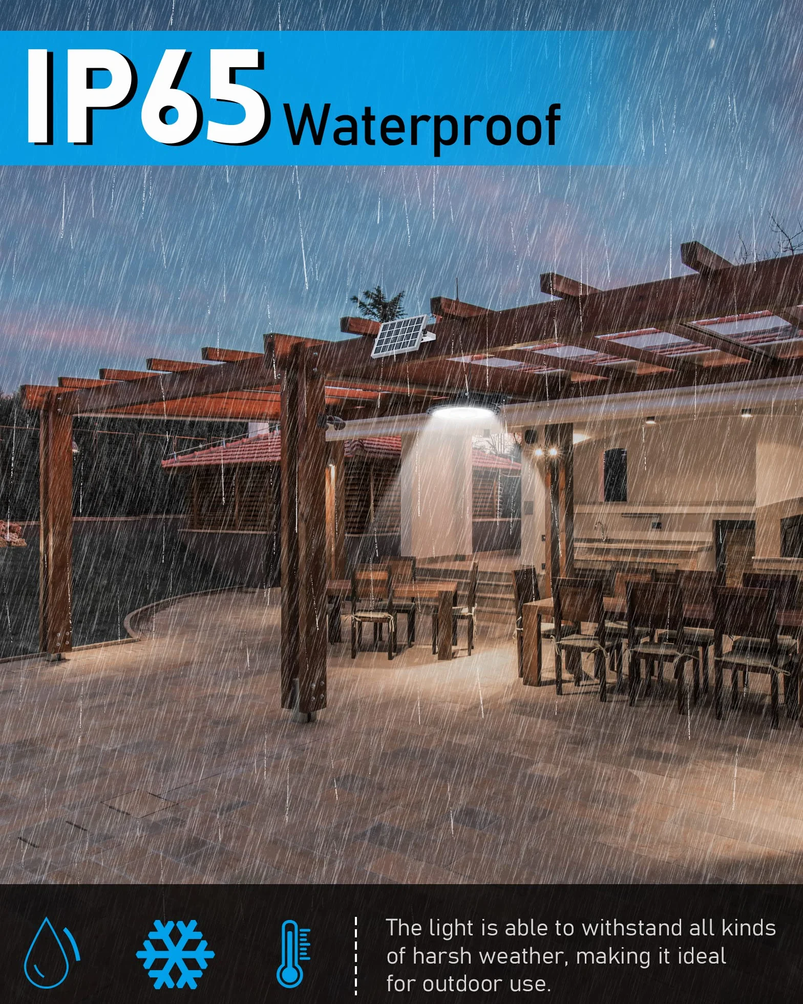 Luci Solari da Interno, Luce Solare da Capannone di Design a Rotazione con 6 Modalità di Illuminazione, Luci Solari a Sospensione 108LED 1500LM IP65 Impermeabili con Telecomando per Garage, Gazebo
