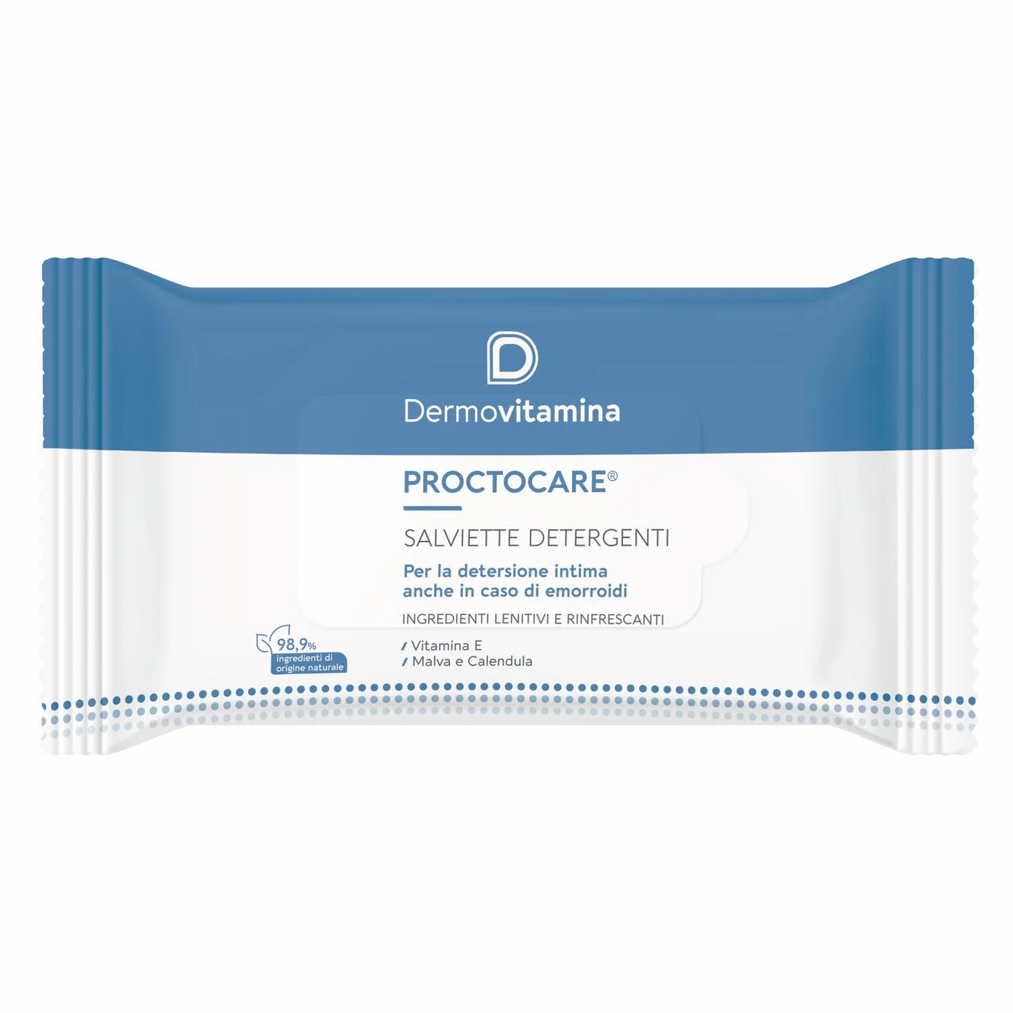 Proctocare Salviette Detergenti Dermovitamina Igiene Intima Trattamento Emorroidi Malva Calendula Tessuto Biodegradabile 15 pz