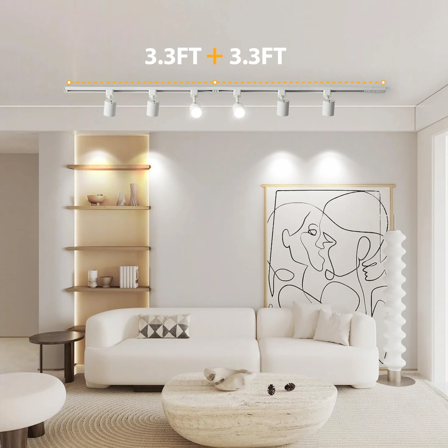 VANoopee 5 colori, 12 luci, con illuminazione a binario H, altezza 3 m, luci LED dimmerabili, accessori moderni