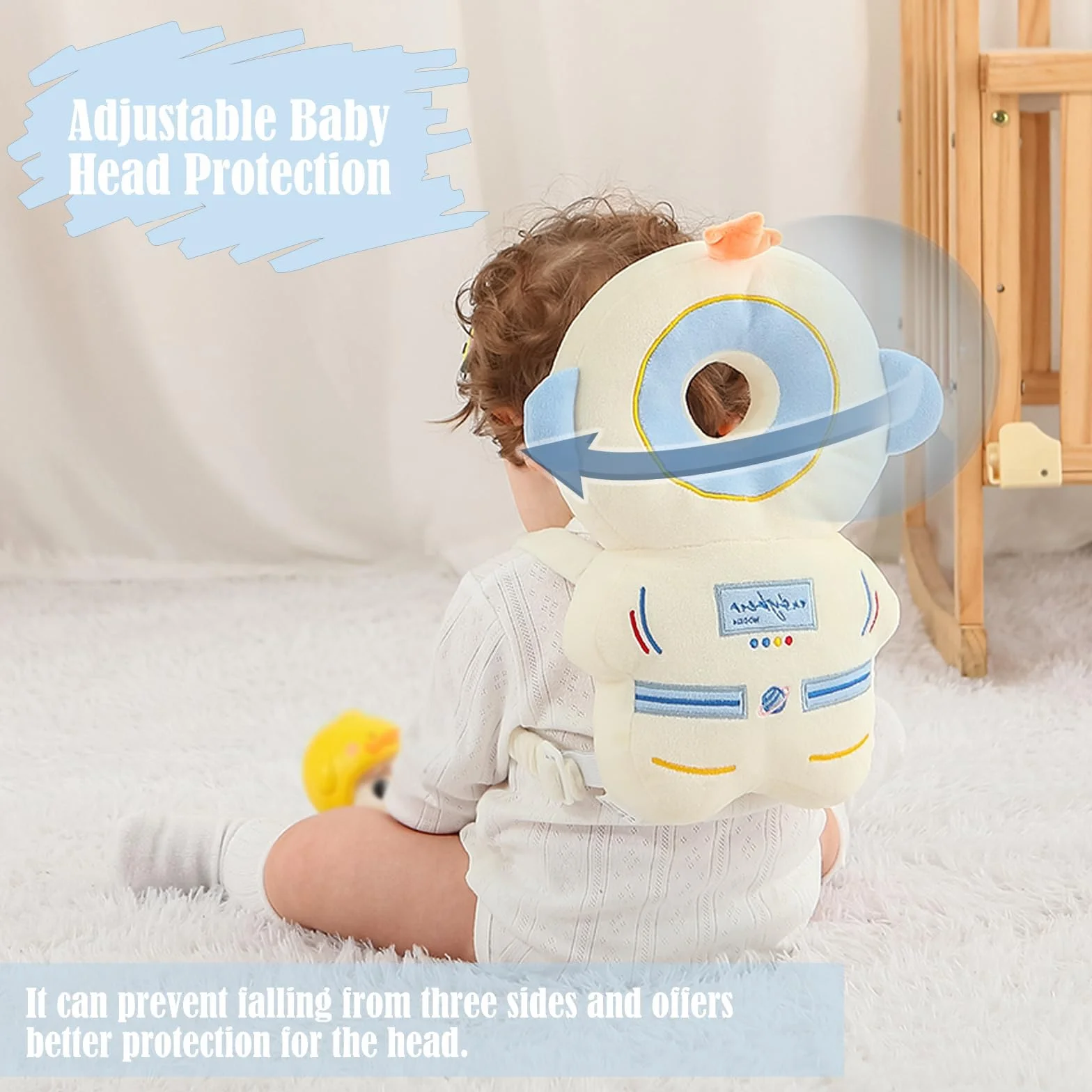 Protezione Testa Neonato Cuscino Anticaduta Bambino Regolabile Zaino Salva Testa Caschetto Primi Passi Astronauta