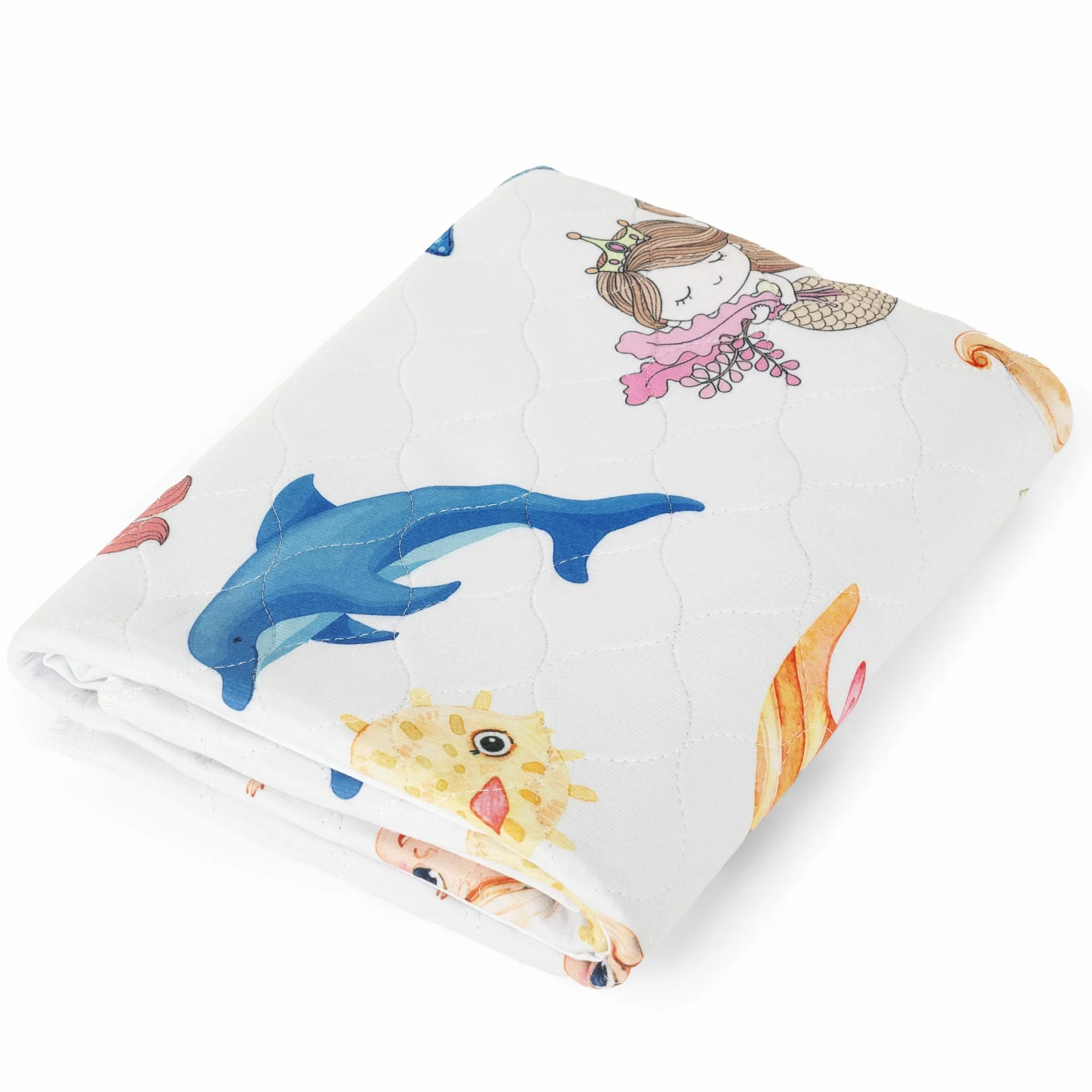 Coprimaterasso Impermeabile Ultra Assorbente 91x86cm Traversa Letto Bambino con Ali Rimboccabili