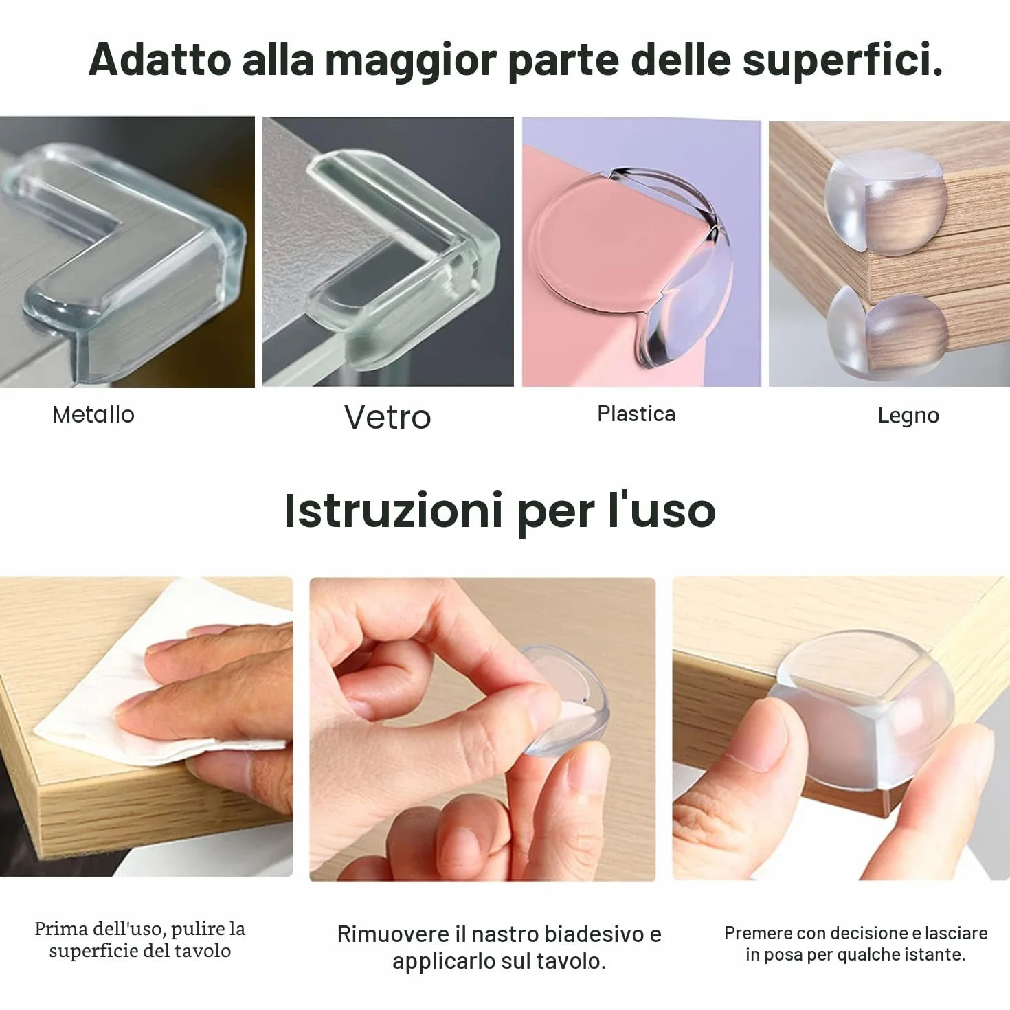 Paraspigoli Bambini 20 Pezzi Trasparenti Angolari in Gomma, Kit Sicurezza Casa