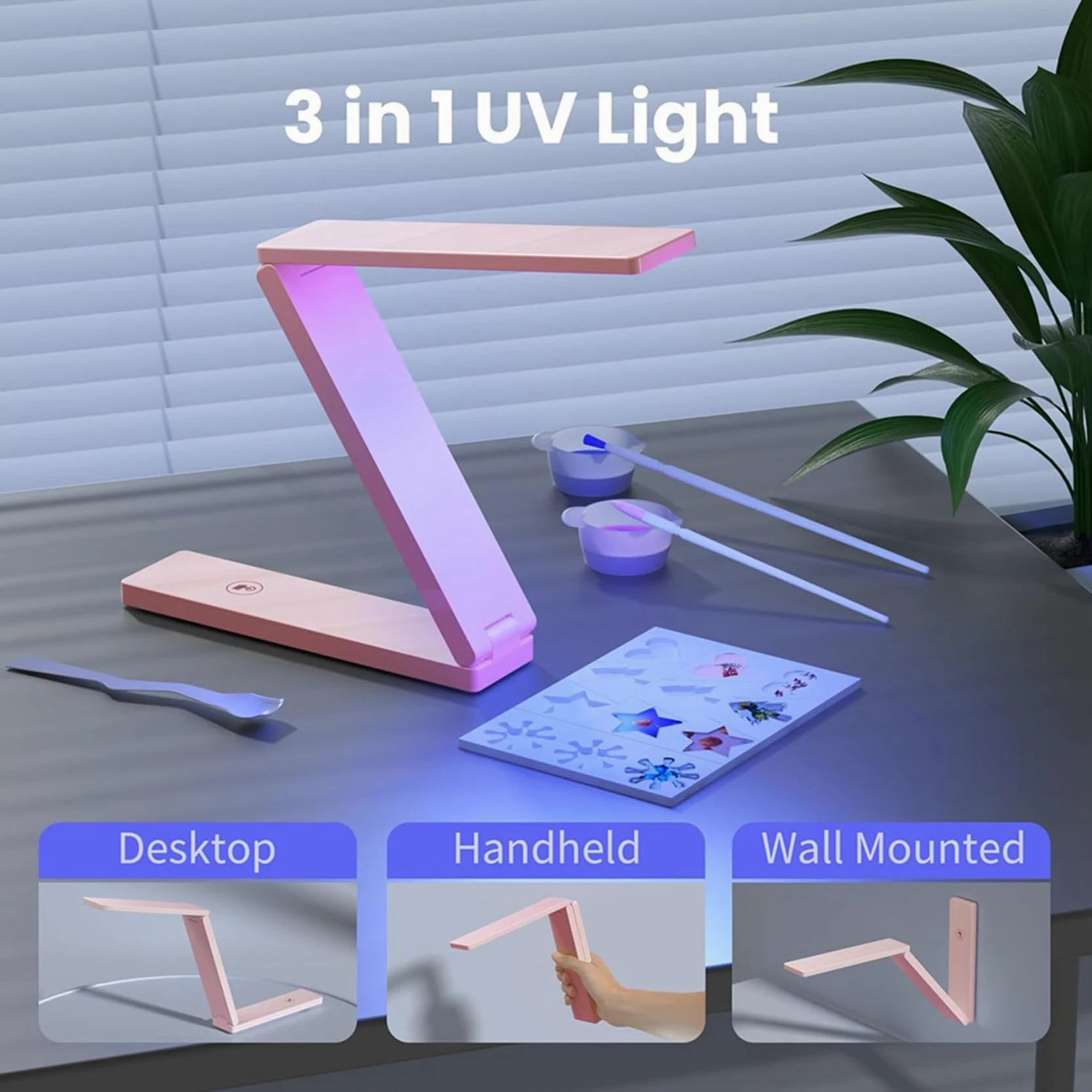 2X Lampada UV per Polimerizzazione Della Resina, Uso, Forniture di Resina per Resina UV, Stampo In Resina, Decorazione Artigianale DIY