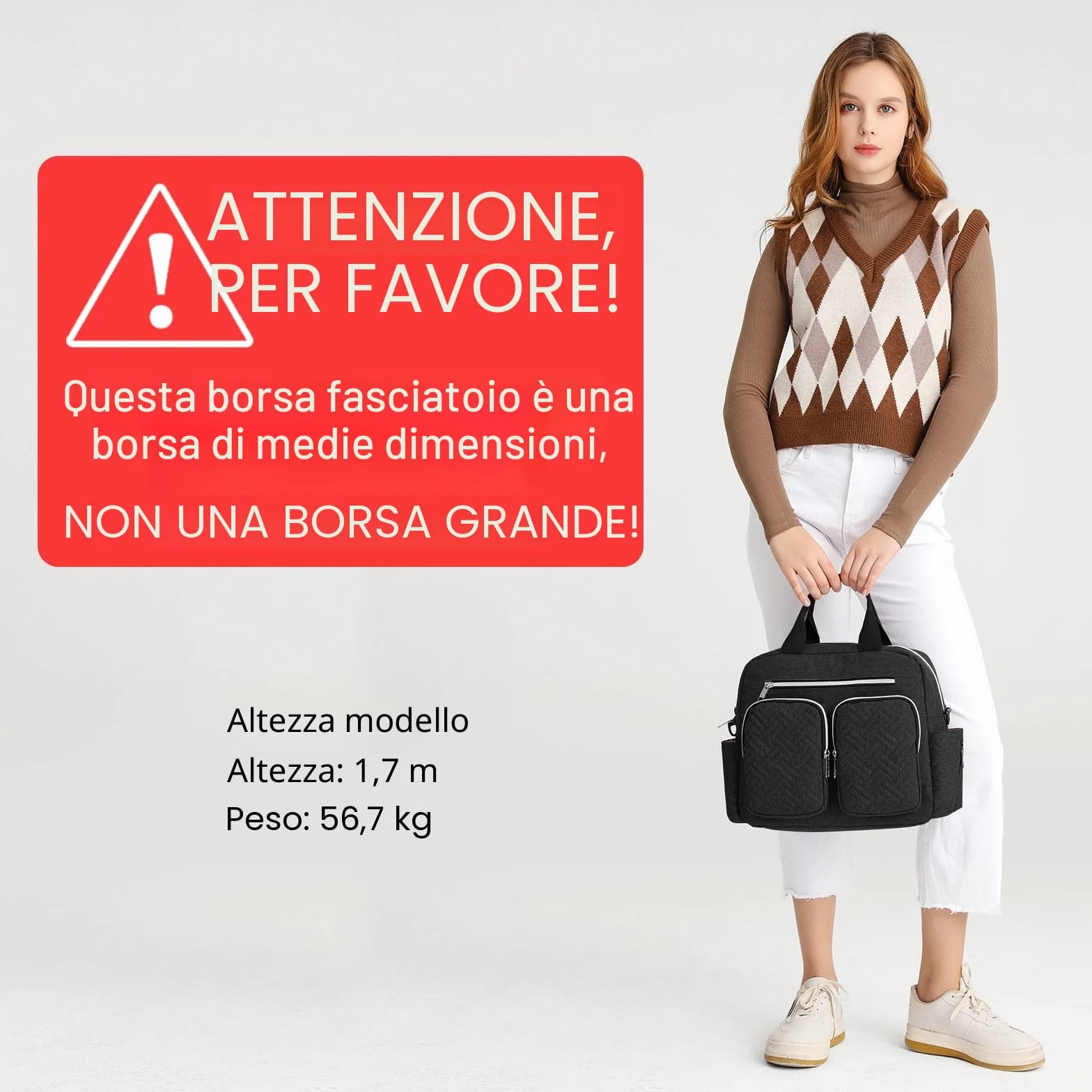 KONO Borsa Fasciatoio Passeggino Neonato Impermeabile con Tasche Isolate Leggera per Viaggi