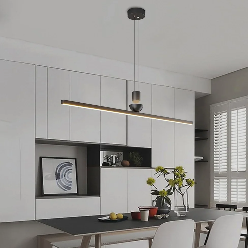 Moderna Lampada a Sospensione lineare a LED per soffitto, Lampada da Cucina Minimalista, Lampada a Sospensione a Striscia Lunga per Ufficio, Tavolo da Pranzo
