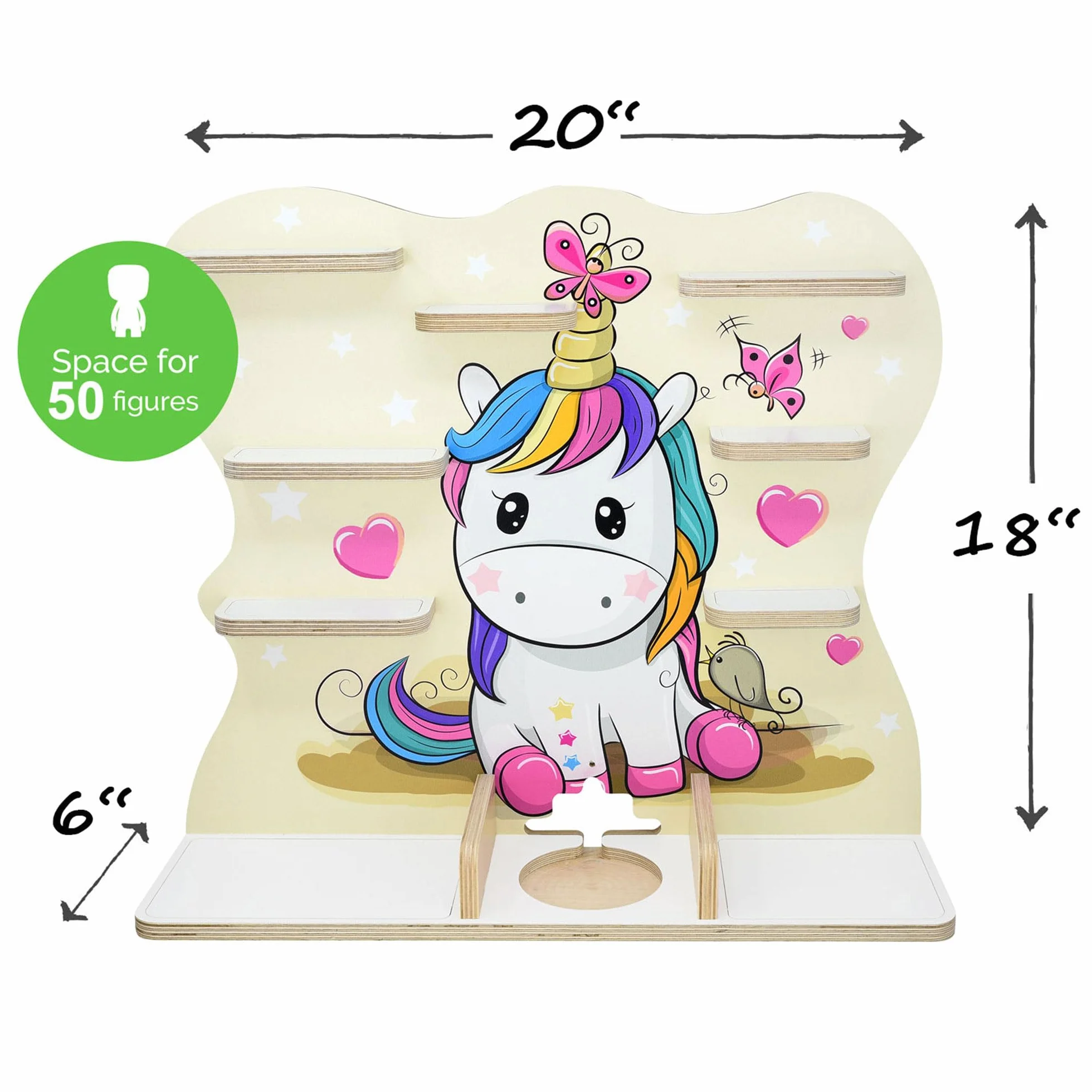 Stadtecken Scaffale per scatola musicale per bambini, per Toniebox e 50 tonies, pony grande