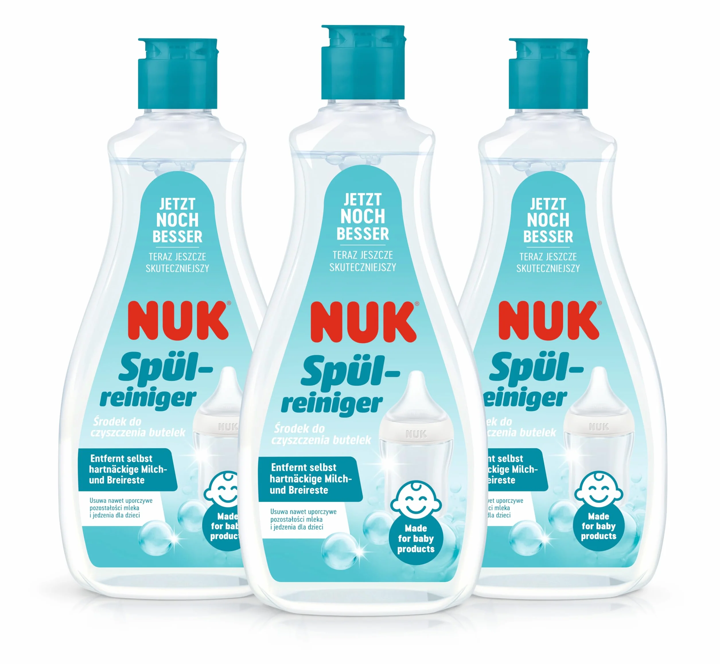 NUK Detergente per Biberon 500 ml pH Neutro Senza Profumo Confezione da 3