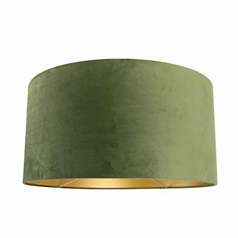 QAZQA cilinder velours - Paralume Classico - luce - Ø 500 mm - Verde -