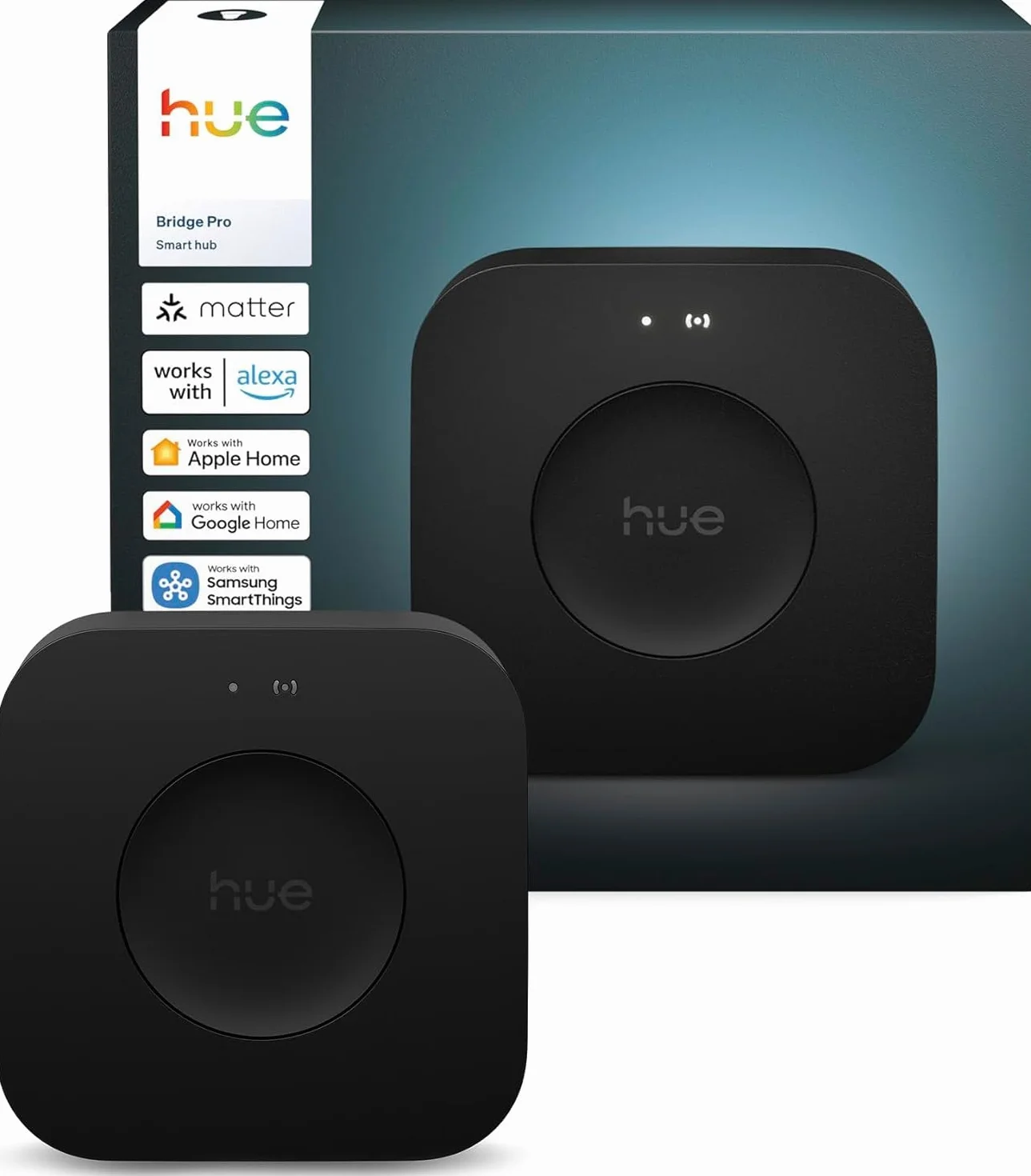 Philips Hue Bridge Pro, Smart Light Hub, Wireless, Crittografia avanzata, Supporta 150+ luci e 50+ accessori, Funziona con Apple Home, Amazon Alexa, Google Assistant, Samsung SmartThings