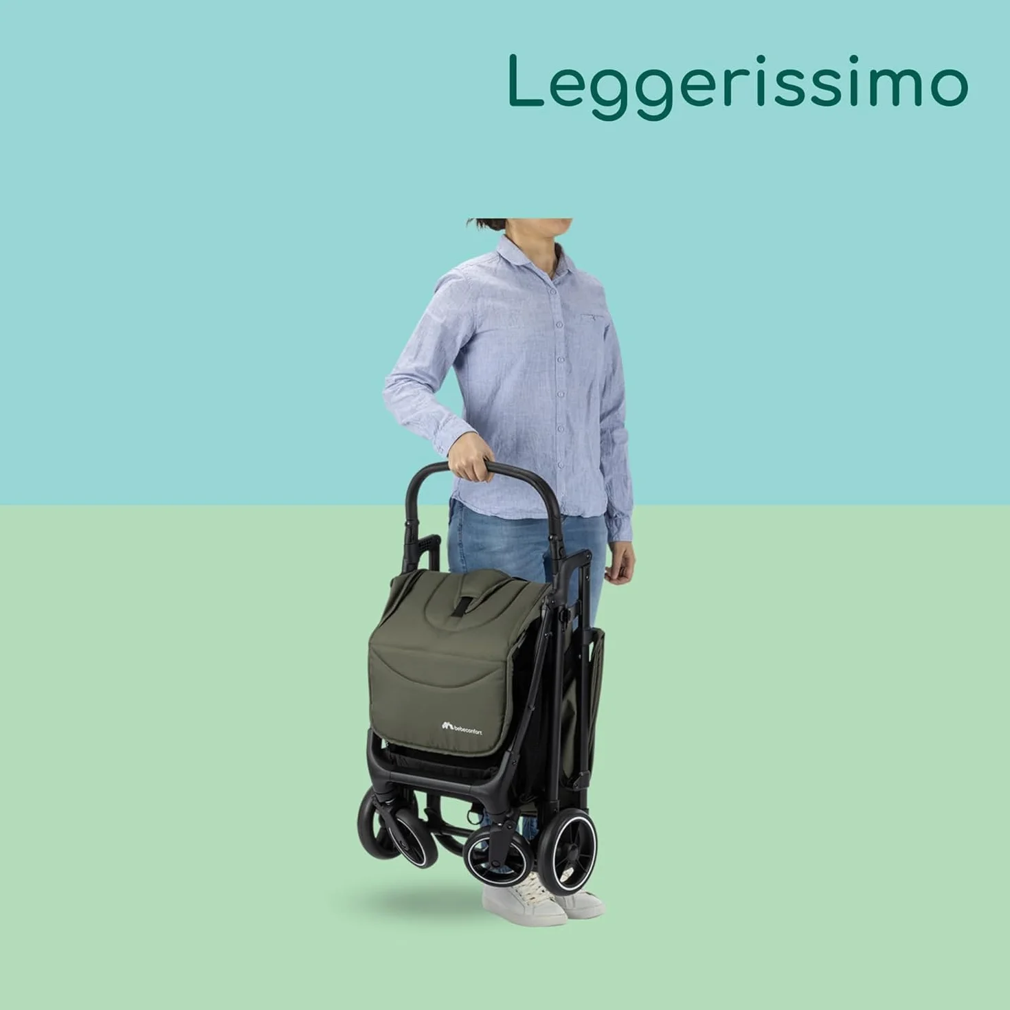 Bebeconfort Azur Passeggino Compatto Leggero 0-3 anni 15 kg Reclinabile Sdraiato Mineral Green