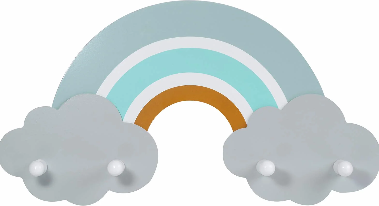 Kindsgut Appendiabito da Parete in Legno per Bambini, 4 Appendini, Multicolore, Finn