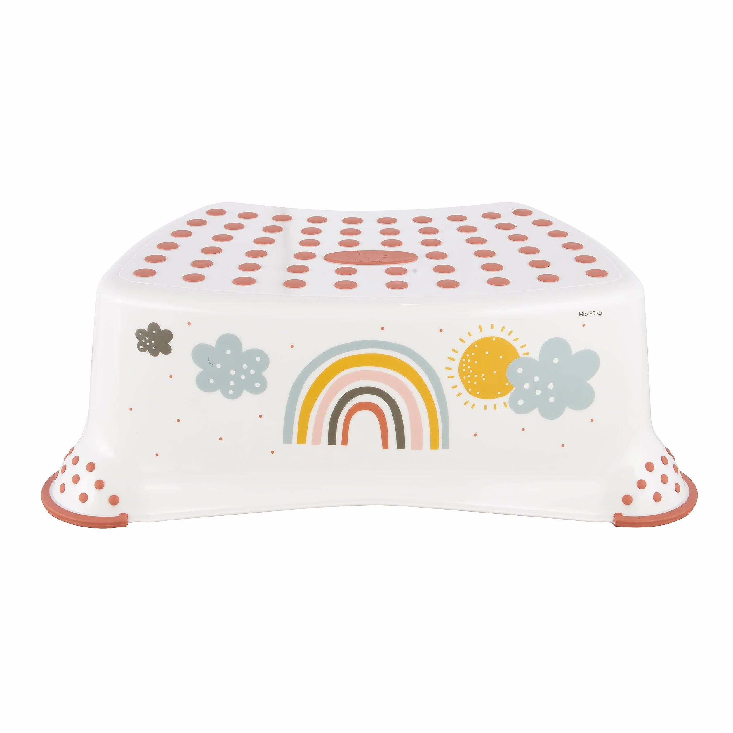 Keeper Scaletta a 1 Gradino Arcobaleno per Bambini Antiscivolo Bianco