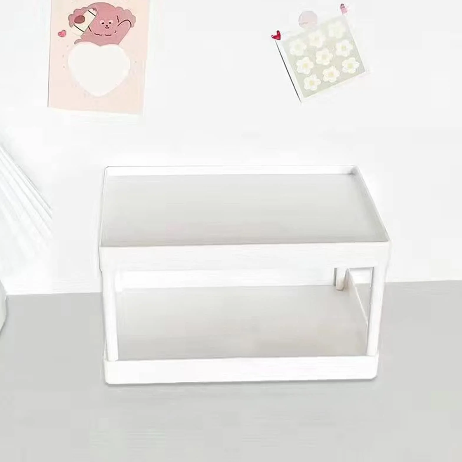 Organizer da Scrivania a 2 Strati per Trucco, Scaffale per Ufficio e Camera da Letto