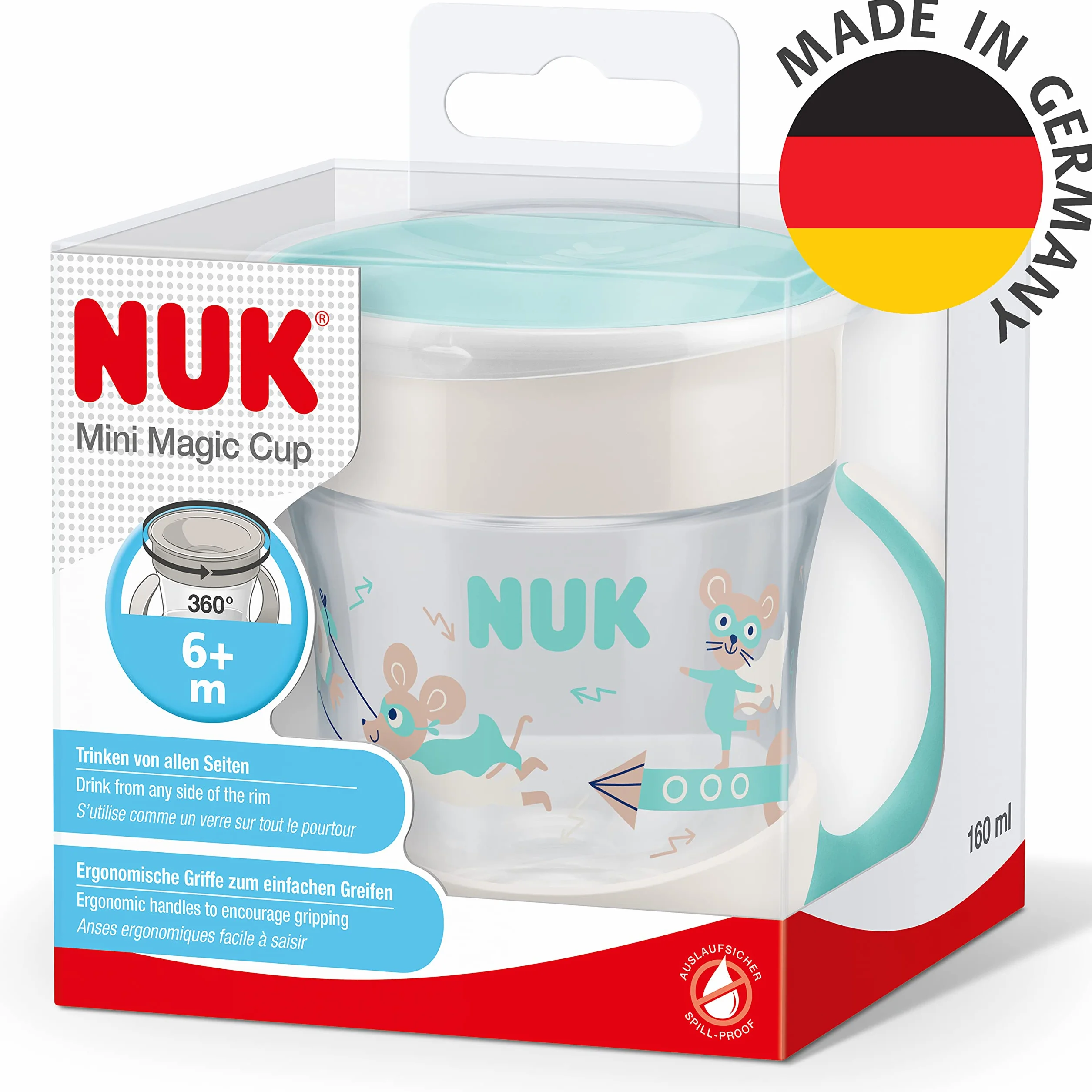NUK Mini Magic Cup bicchiere antigoccia 360° 160 ml Turchese 6+ mesi