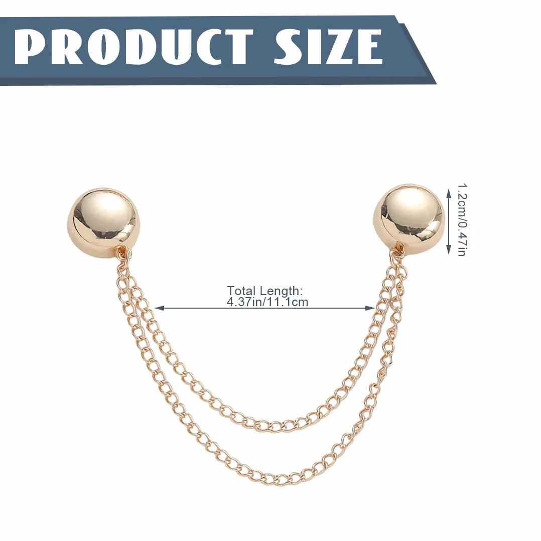 Spille Magnetiche per Vestiti con Catena 6 Pezzi, Fibbie Magnetiche per Gambe Pantaloni, Clip Multifunzione