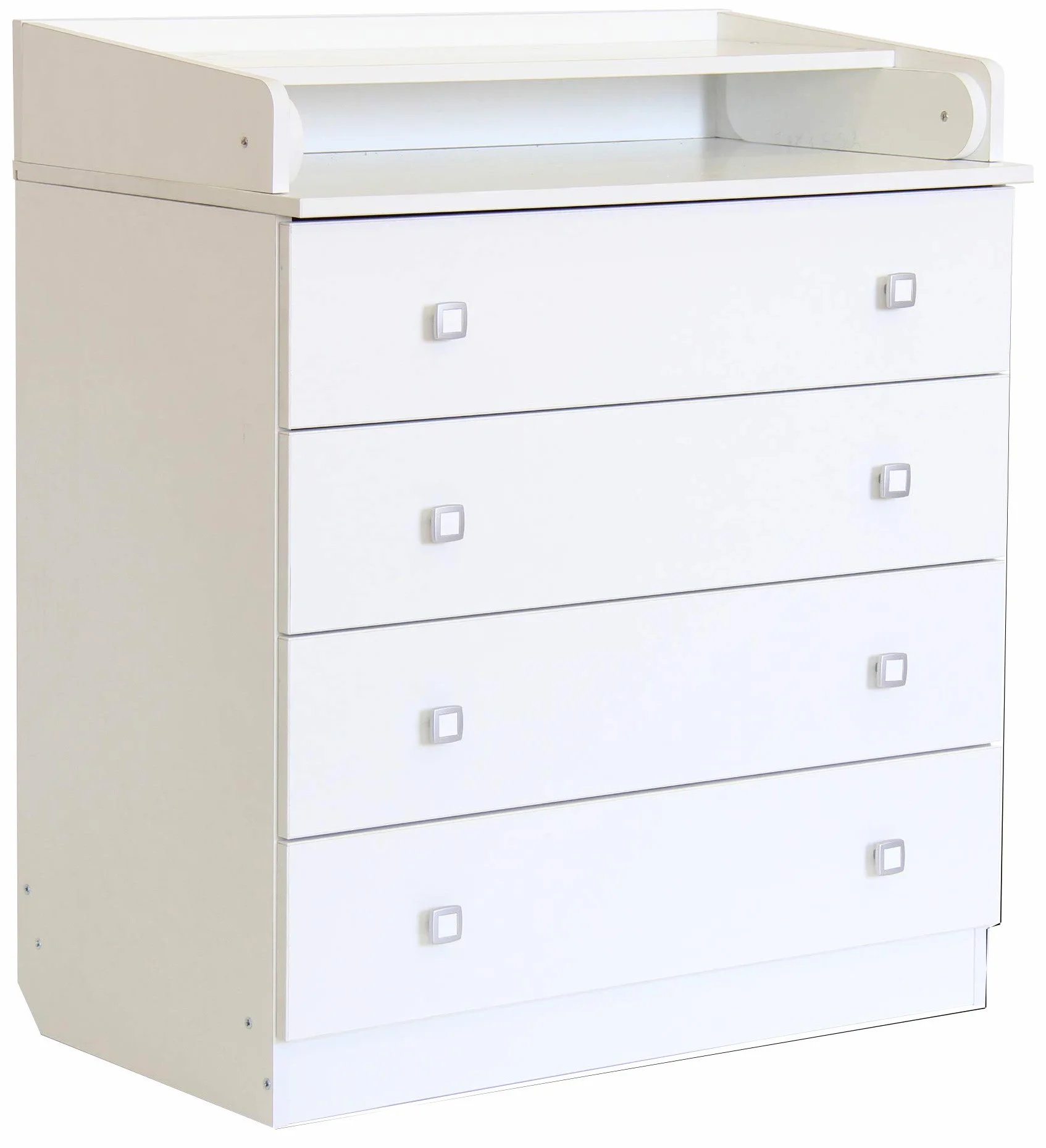 Fasciatoio in legno laminato con 4 cassetti LAP 80,4x91,7x48 cm bianco