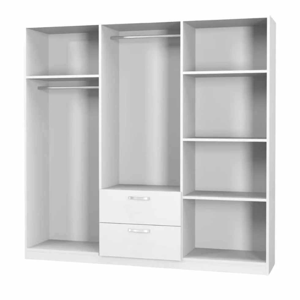 Indomita Armadio 6 ante 2 cassetti rovere 200x45x180H