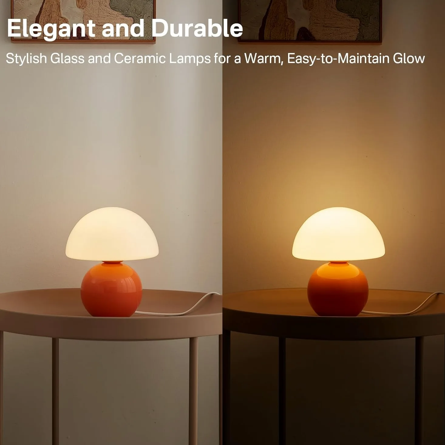 himmel Lampada da tavolo a fungo per camera da letto, comodino da scrivania, piccole lampade per soggiorno, comodini, decorazione a fungo, graziose mini lampade moderne della metà del secolo