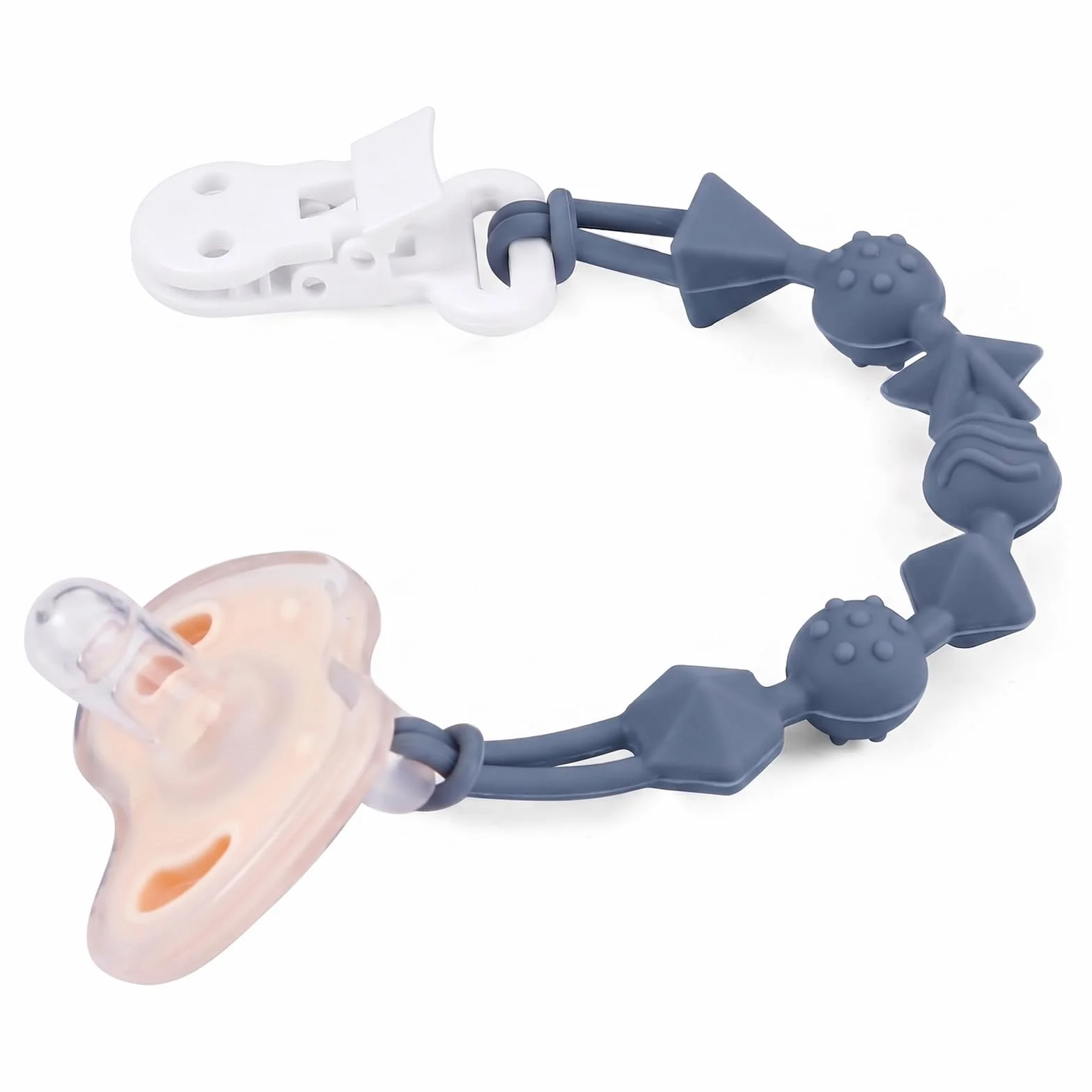 PandaEar Set di 5 Clip Portaciuccio in Silicone | Portaciuccio Monopezzo per Dentizione Bambini