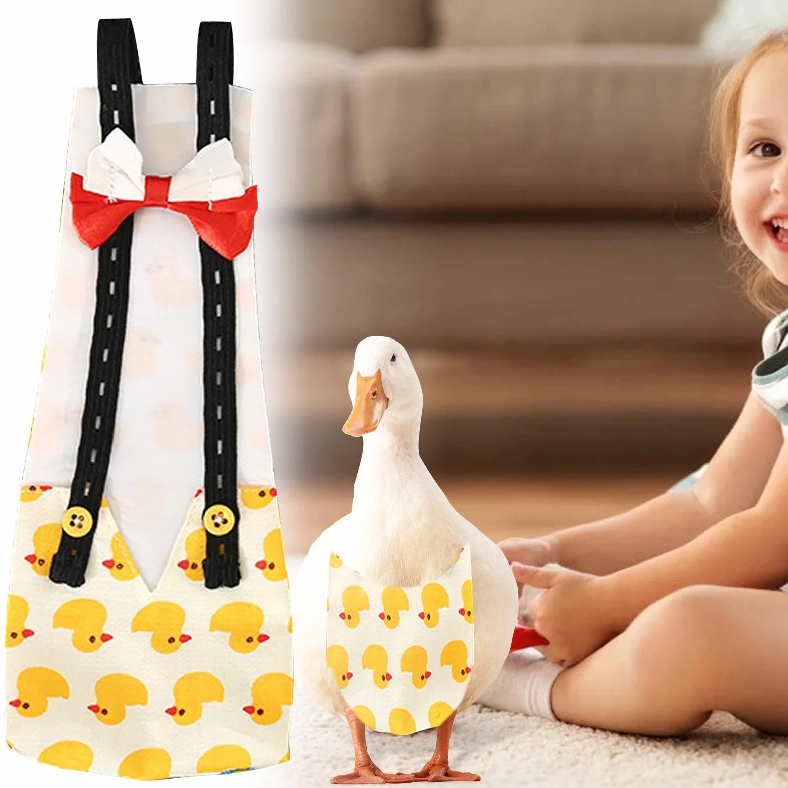 Pannolini per galline anatre riutilizzabili lavabili papillon tessuto stampato pollame domestico