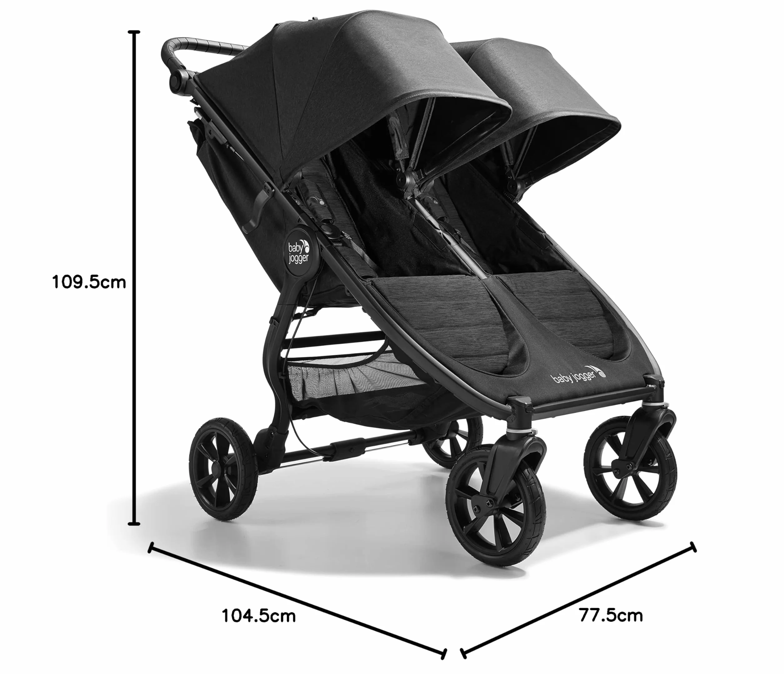 Baby Jogger City Mini GT2 Passeggino doppio leggero pieghevole Nero