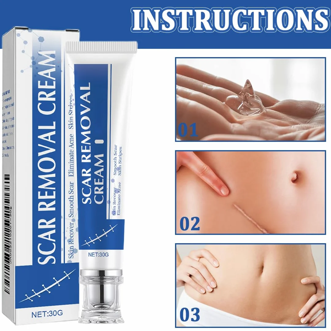 Crema per Cicatrici Sbiadisce le Smagliare 2 Pezzi Ripara Texture Pelle Aspetto Liscio