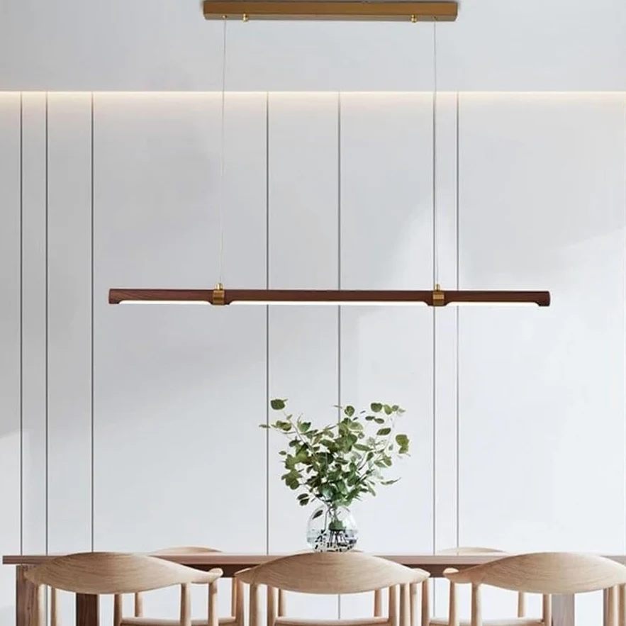 ZBZFGE Dimmerabile Lampadario con Fascino Rustico, Lungo Linear Pendente da 39,4" per Sala da Pranzo